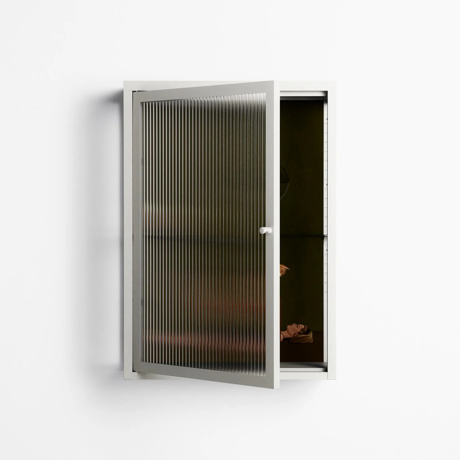 Friday Night Rituals - Wall Cabinet - Kristin Eriksson - Chalk - Reeded glass - Image 2