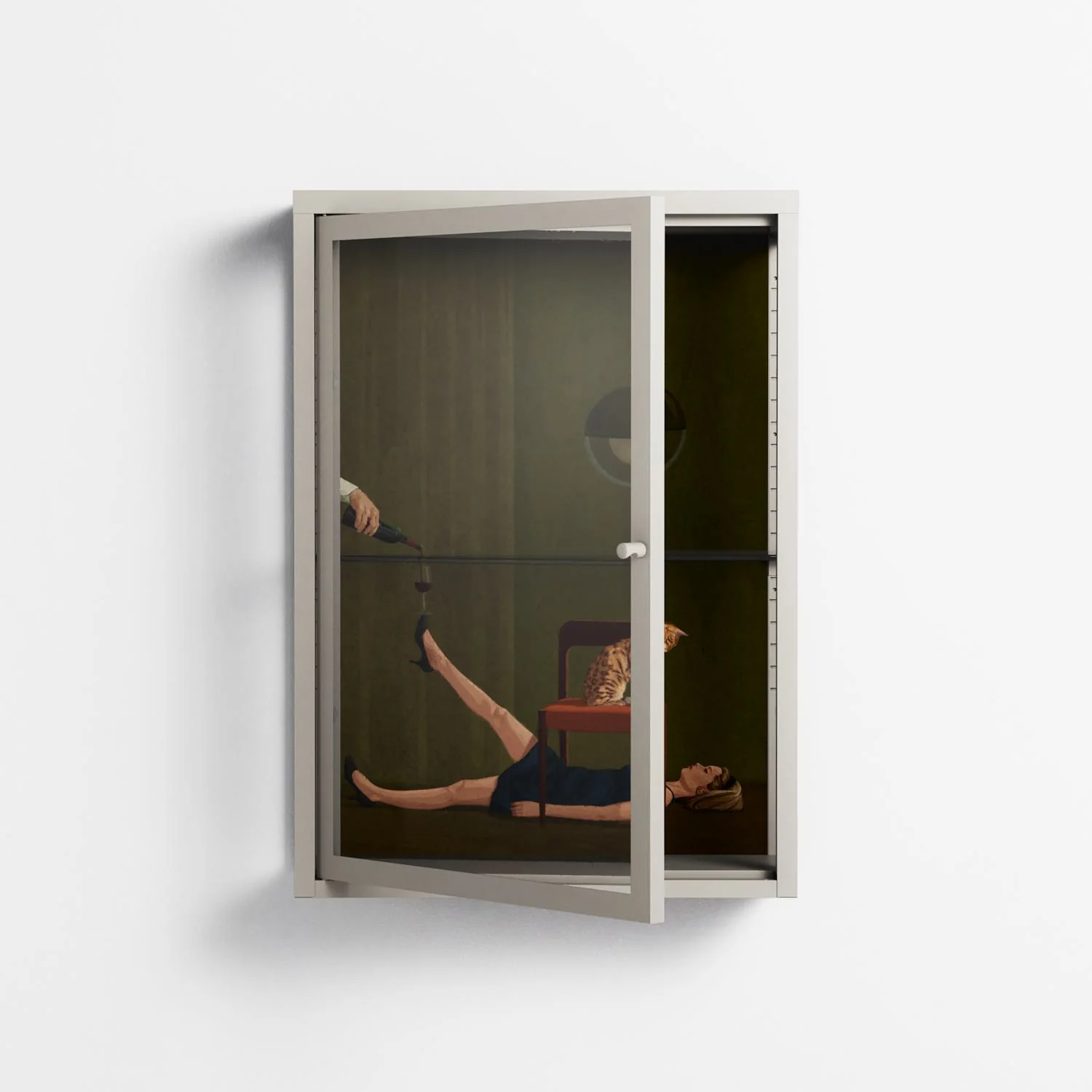 Friday Night Rituals - Wall Cabinet - Kristin Eriksson - Pebble - Clear glass - Image 2