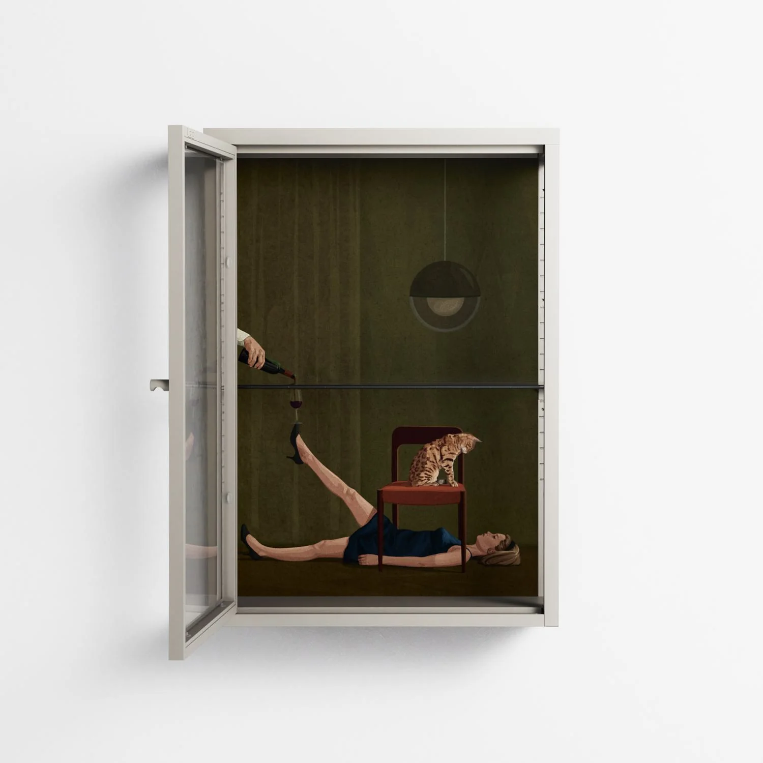 Friday Night Rituals - Wall Cabinet - Kristin Eriksson - Pebble - Clear glass - Image 3
