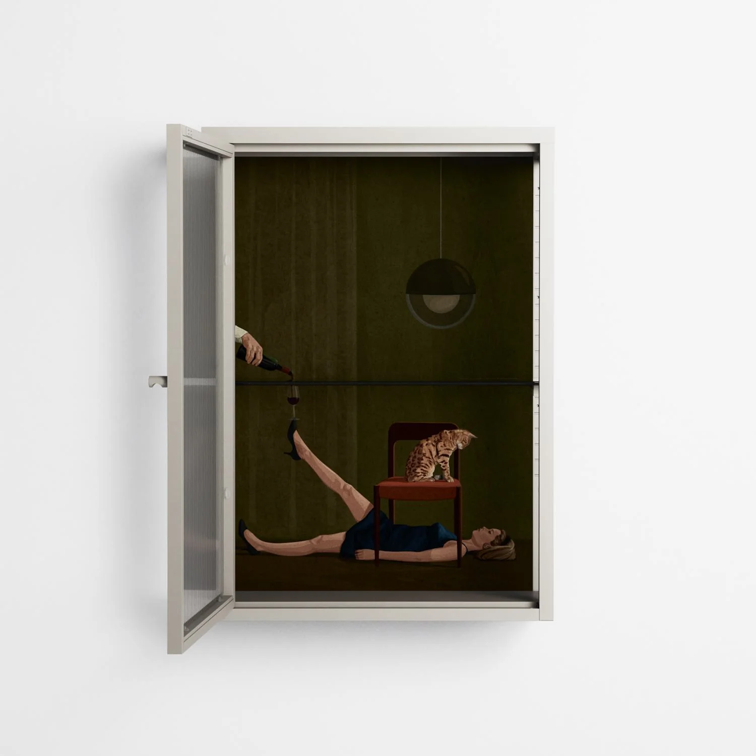 Friday Night Rituals - Wall Cabinet - Kristin Eriksson - Pebble - Reeded glass - Image 3
