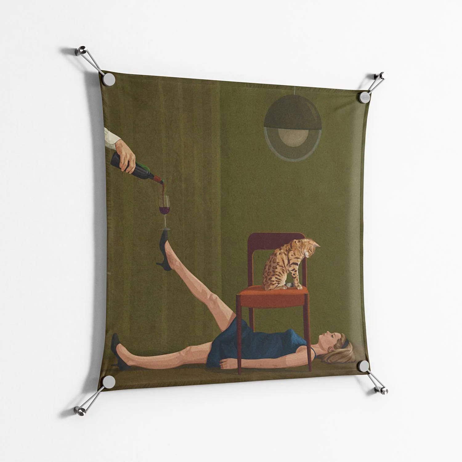 Friday Night Rituals - Work On Wall - Kristin Eriksson - Silver - 70 x 70 cm - Image 2