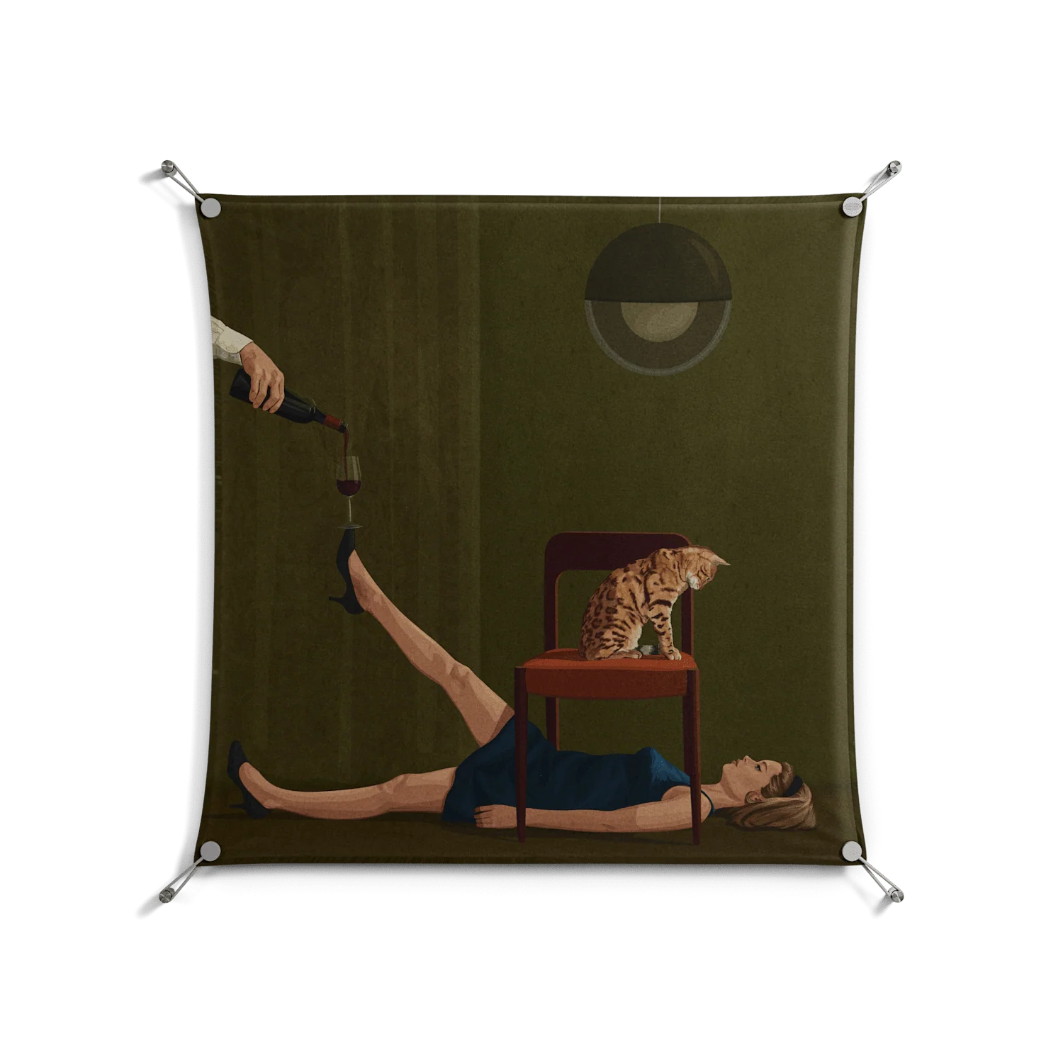 Friday Night Rituals - Work On Wall - Kristin Eriksson - Silver - 90 x 90 cm