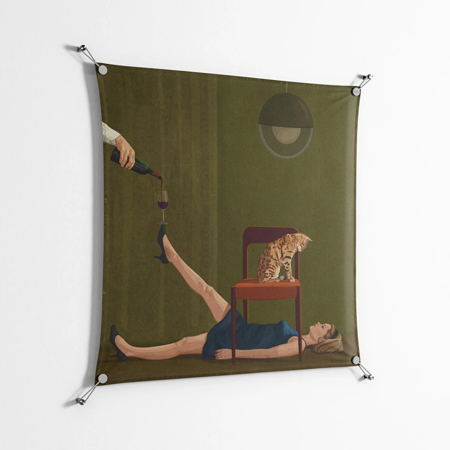 Friday Night Rituals - Work On Wall - Kristin Eriksson - Silver - 90 x 90 cm - Image 2