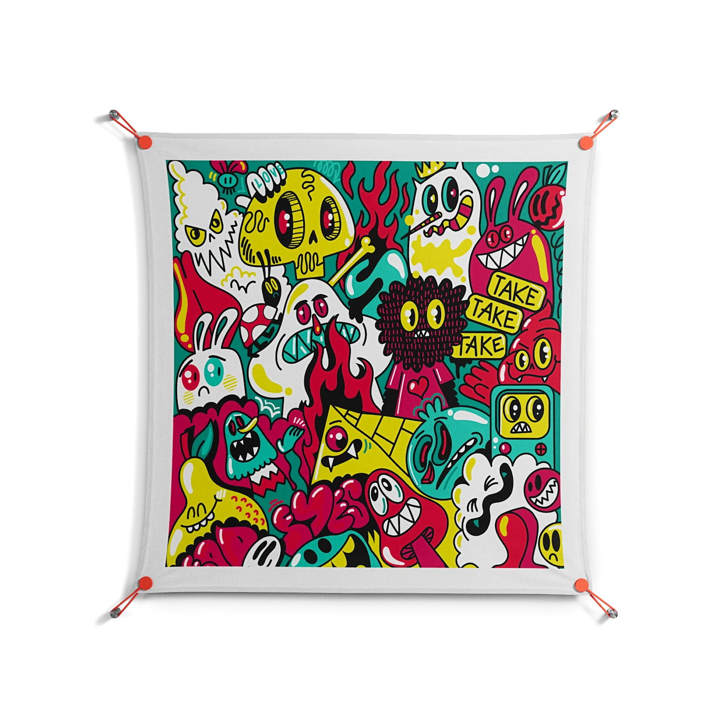 Fridays I'm In Love - Work On Wall - Craig Watkins - Orange - 90 x 90 cm