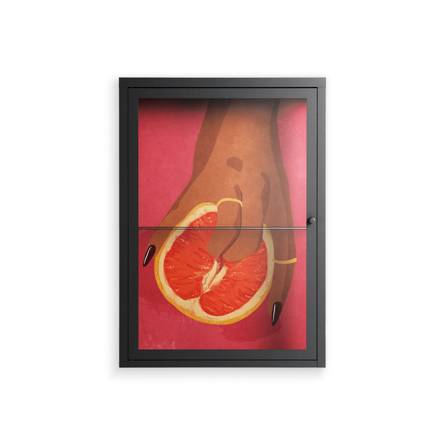 Fruit Love Pink - Wall Cabinet - Raissa Oltmanns - Antracite - Clear glass