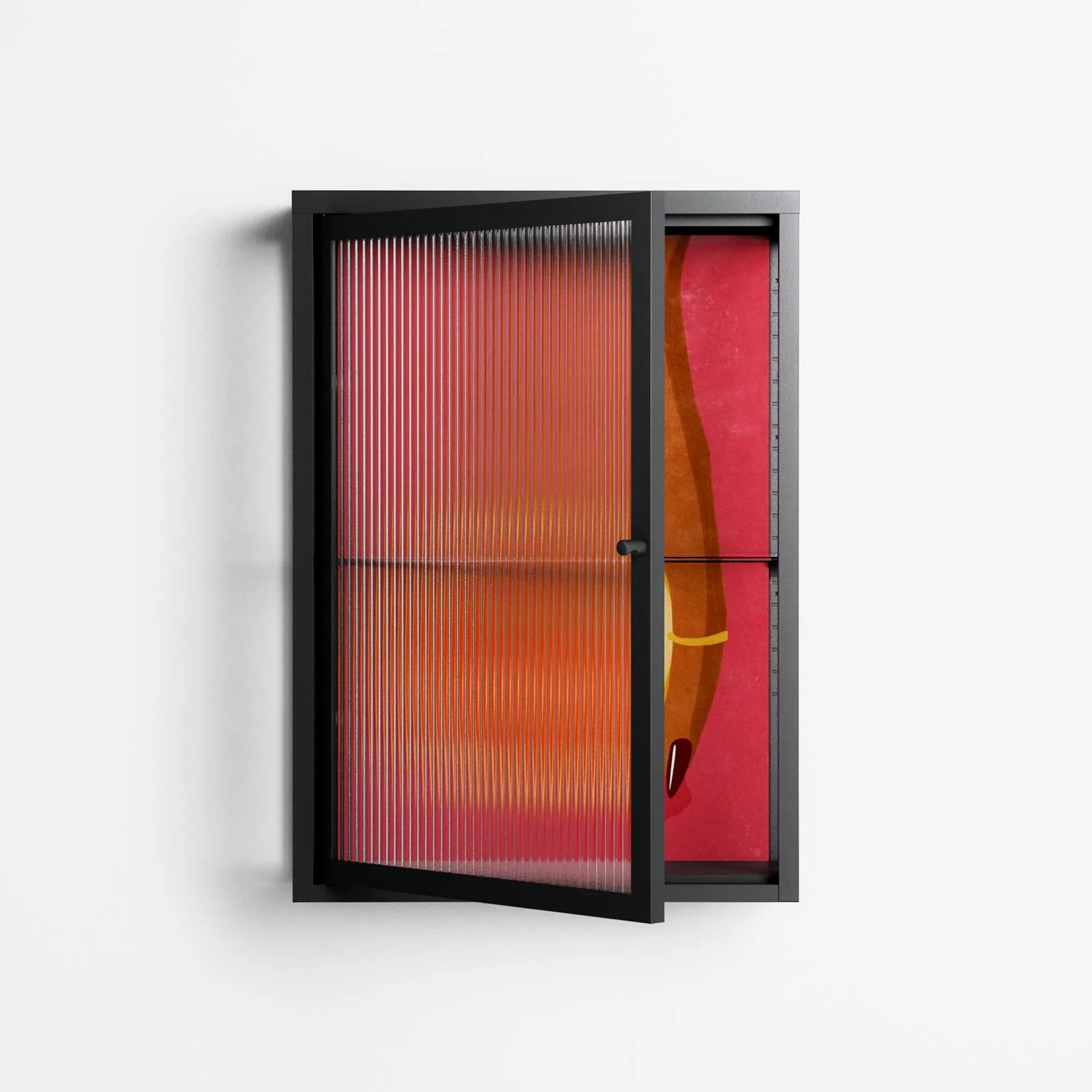 Fruit Love Pink - Wall Cabinet - Raissa Oltmanns - Antracite - Reeded glass - Image 2