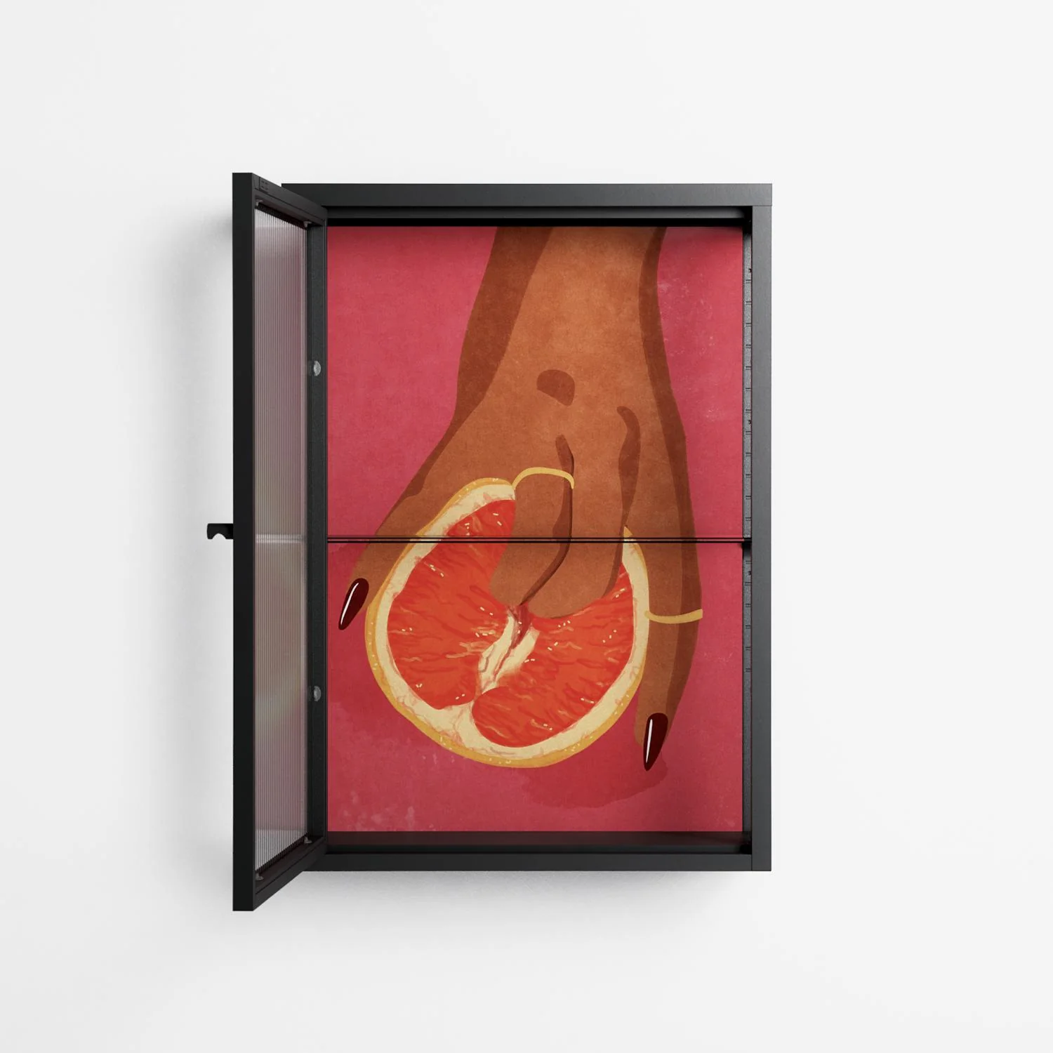 Fruit Love Pink - Wall Cabinet - Raissa Oltmanns - Antracite - Reeded glass - Image 3