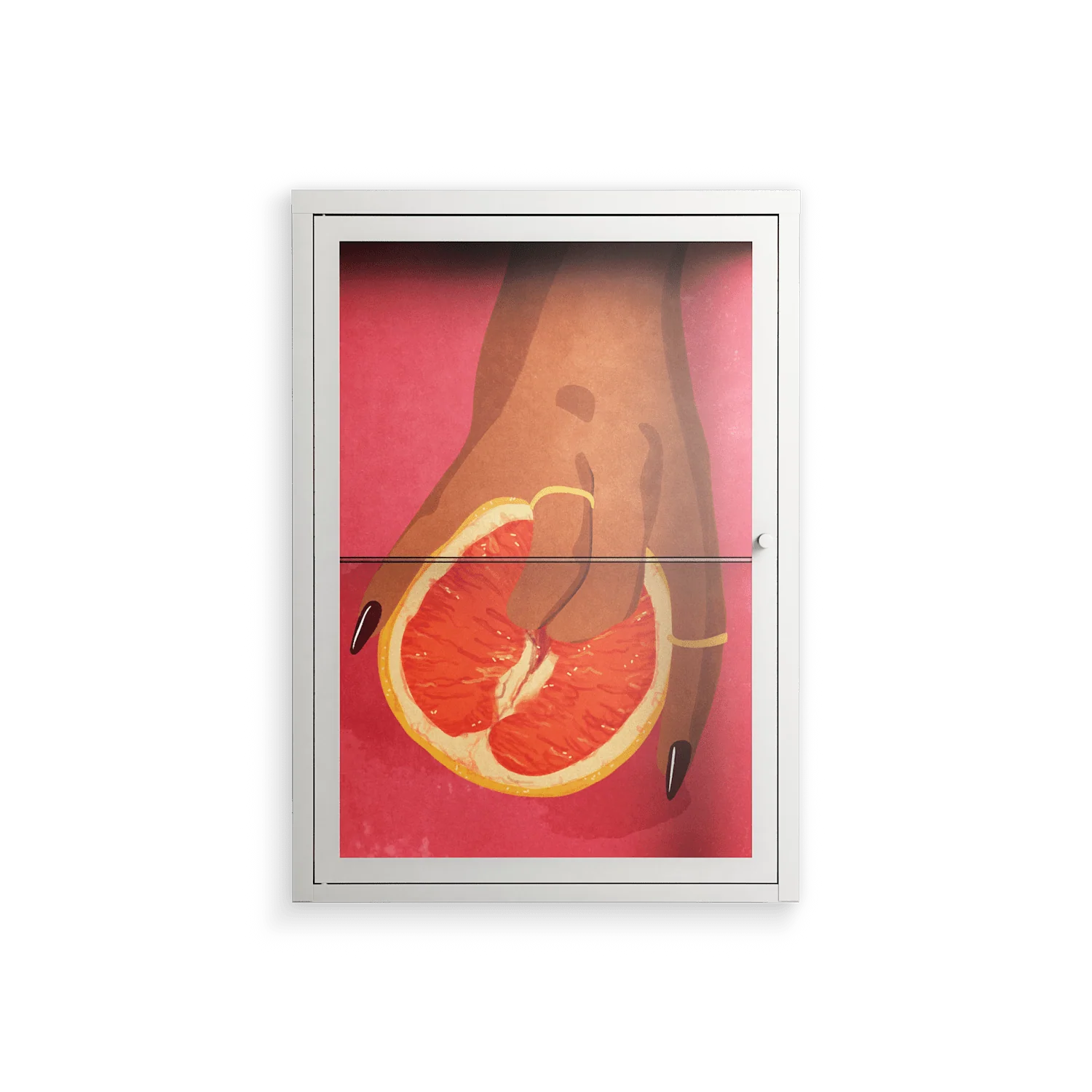 Fruit Love Pink - Wall Cabinet - Raissa Oltmanns - Chalk - Clear glass