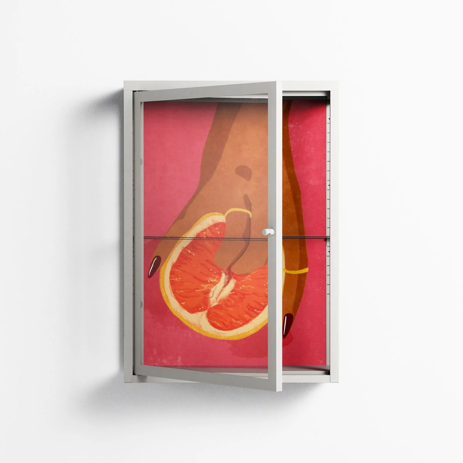 Fruit Love Pink - Wall Cabinet - Raissa Oltmanns - Chalk - Clear glass - Image 2