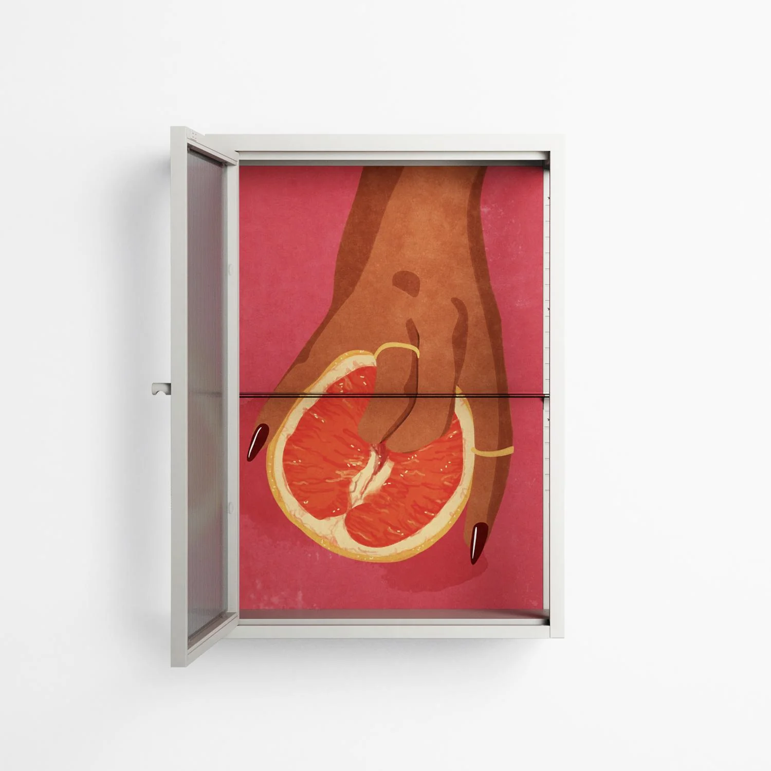 Fruit Love Pink - Wall Cabinet - Raissa Oltmanns - Chalk - Reeded glass - Image 3