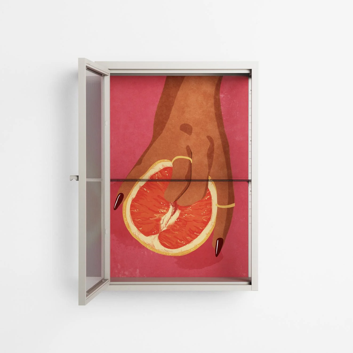 Fruit Love Pink - Wall Cabinet - Raissa Oltmanns - Pebble - Reeded glass - Image 3