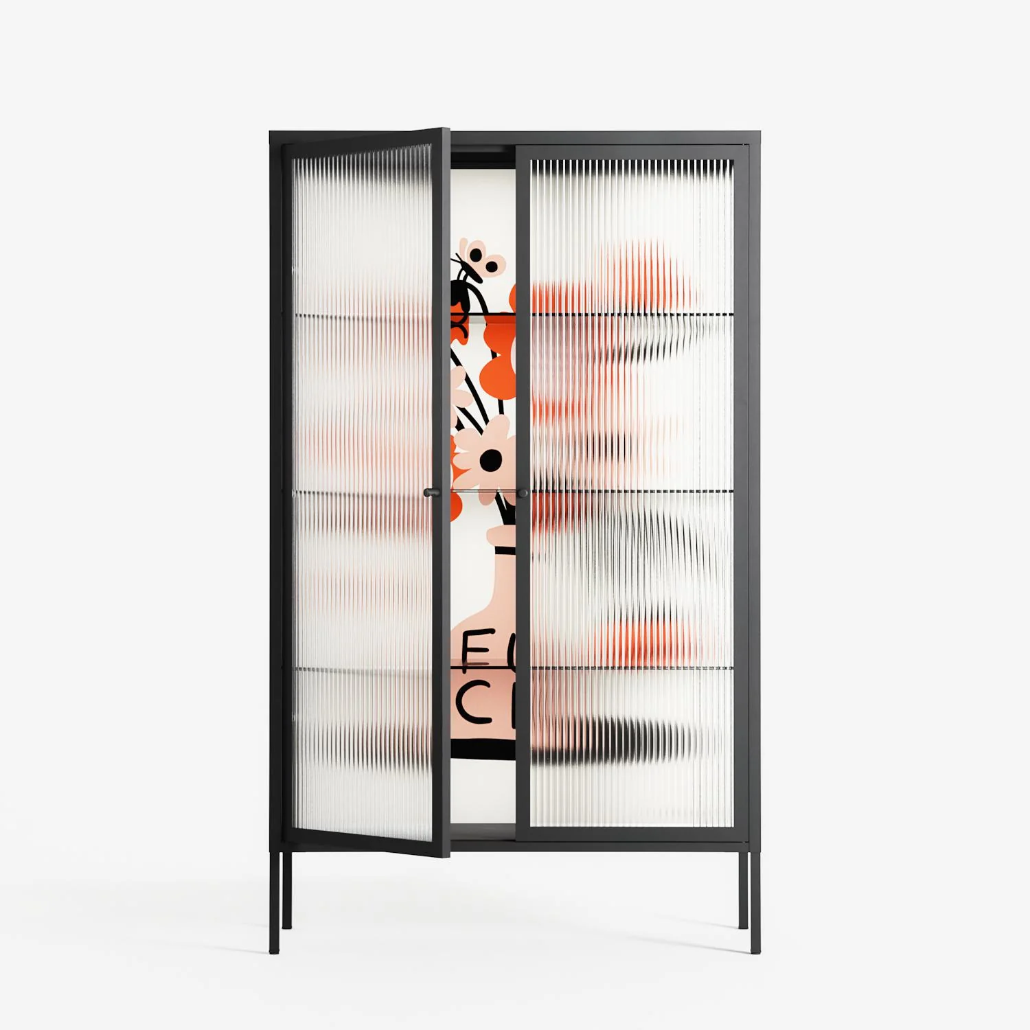 Fuck - Cabinet - Aley Wild - Antracite - Reeded glass - Image 2