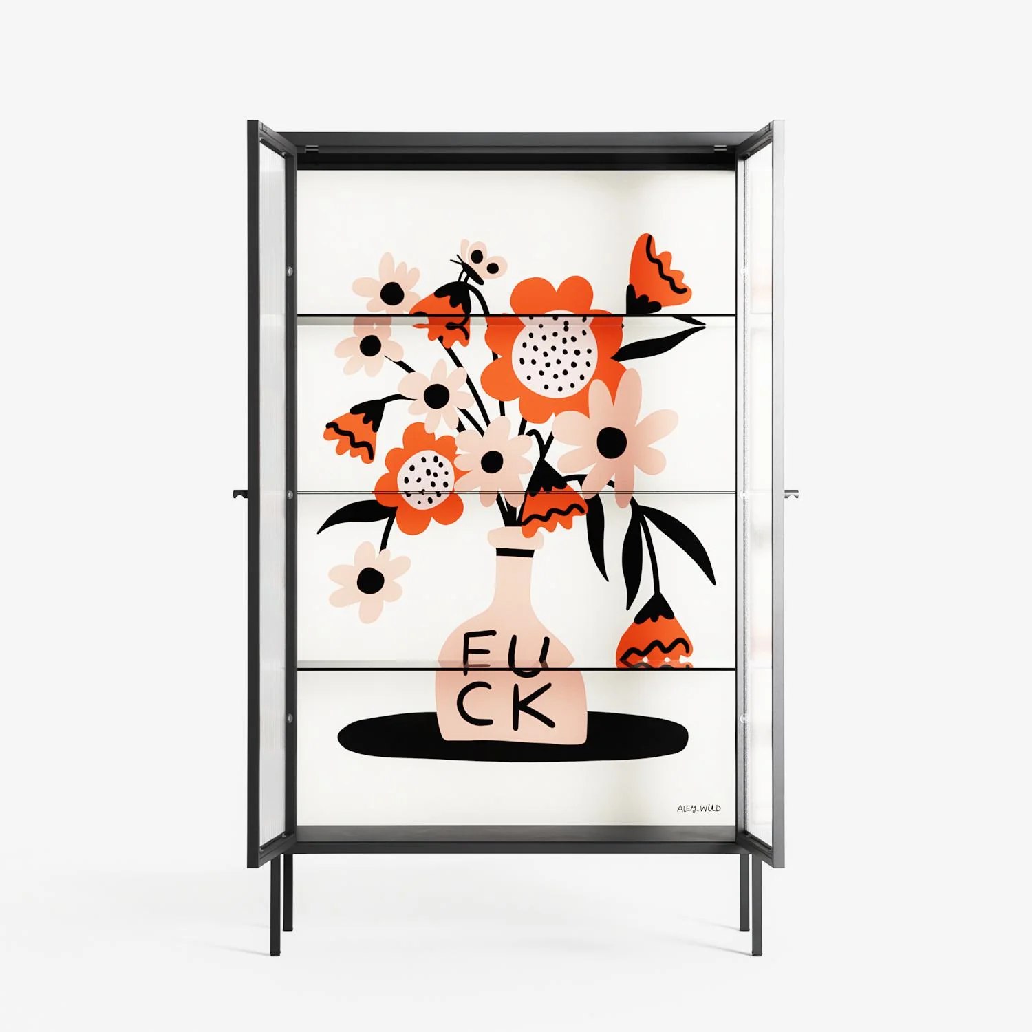 Fuck - Cabinet - Aley Wild - Antracite - Reeded glass - Image 3