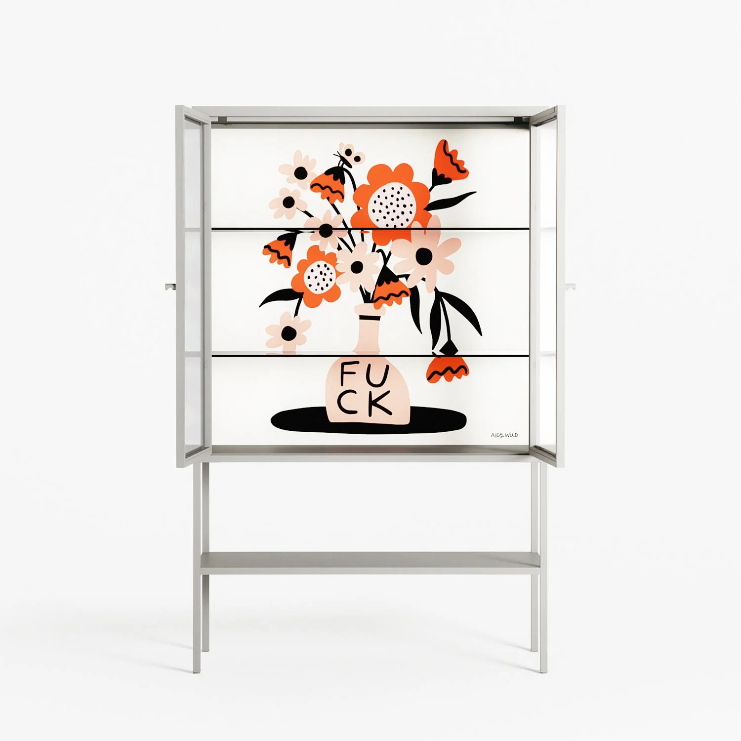 Fuck - Loft Cabinet - Aley Wild - Chalk - Reeded glass - Image 3