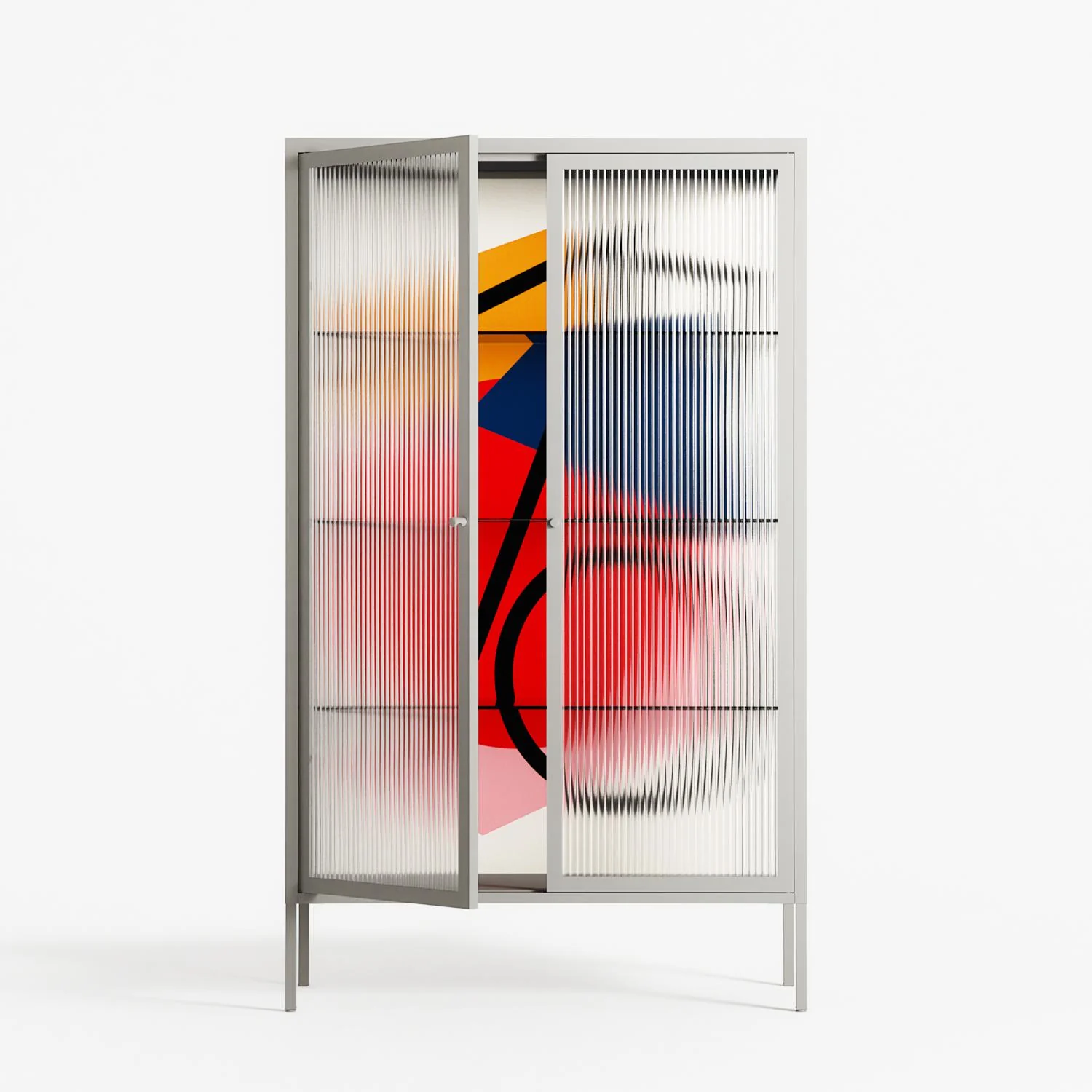 Fuerte - Cabinet - Vratislav Pecka - Chalk - Reeded glass - Image 2