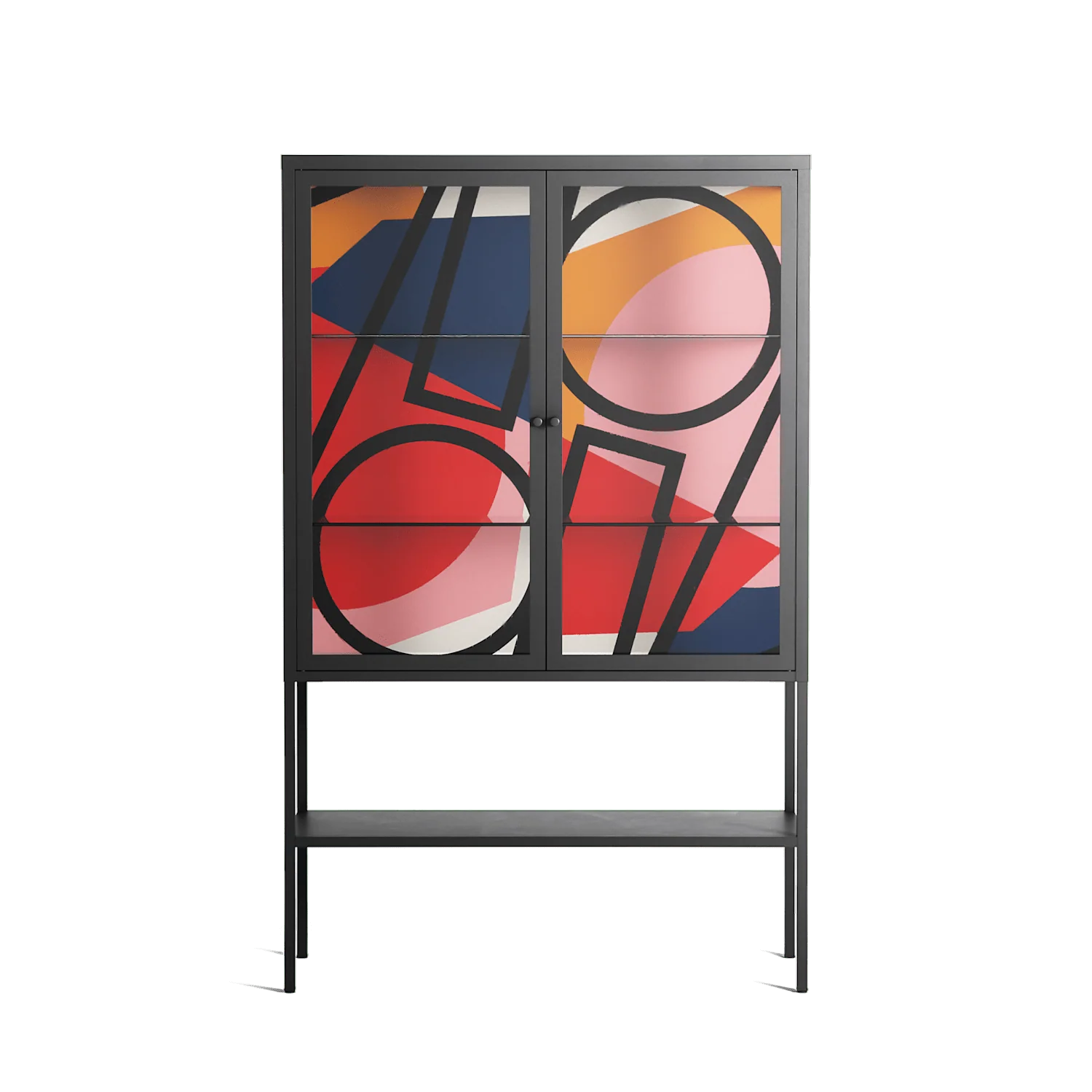 Fuerte - Loft Cabinet - Vratislav Pecka - Antracite - Clear glass