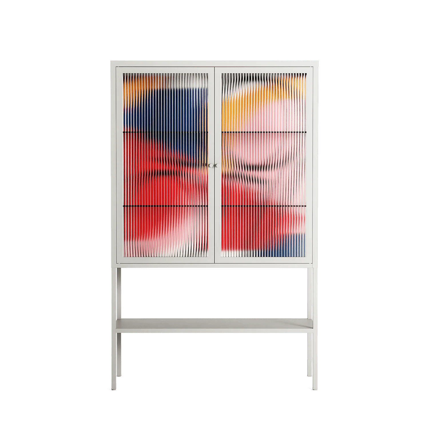 Fuerte - Loft Cabinet - Vratislav Pecka - Chalk - Reeded glass