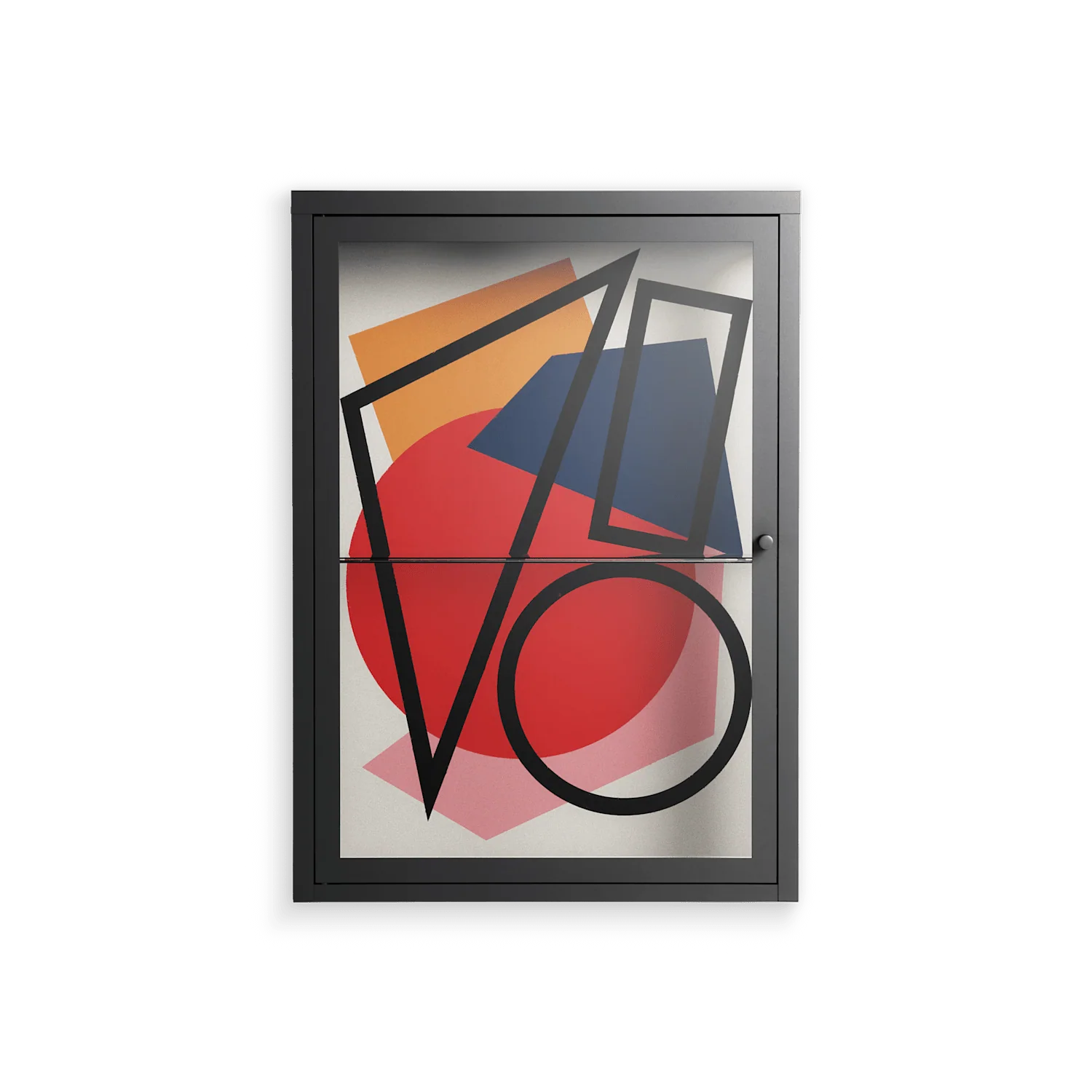 Fuerte - Wall Cabinet - Vratislav Pecka - Antracite - Clear glass