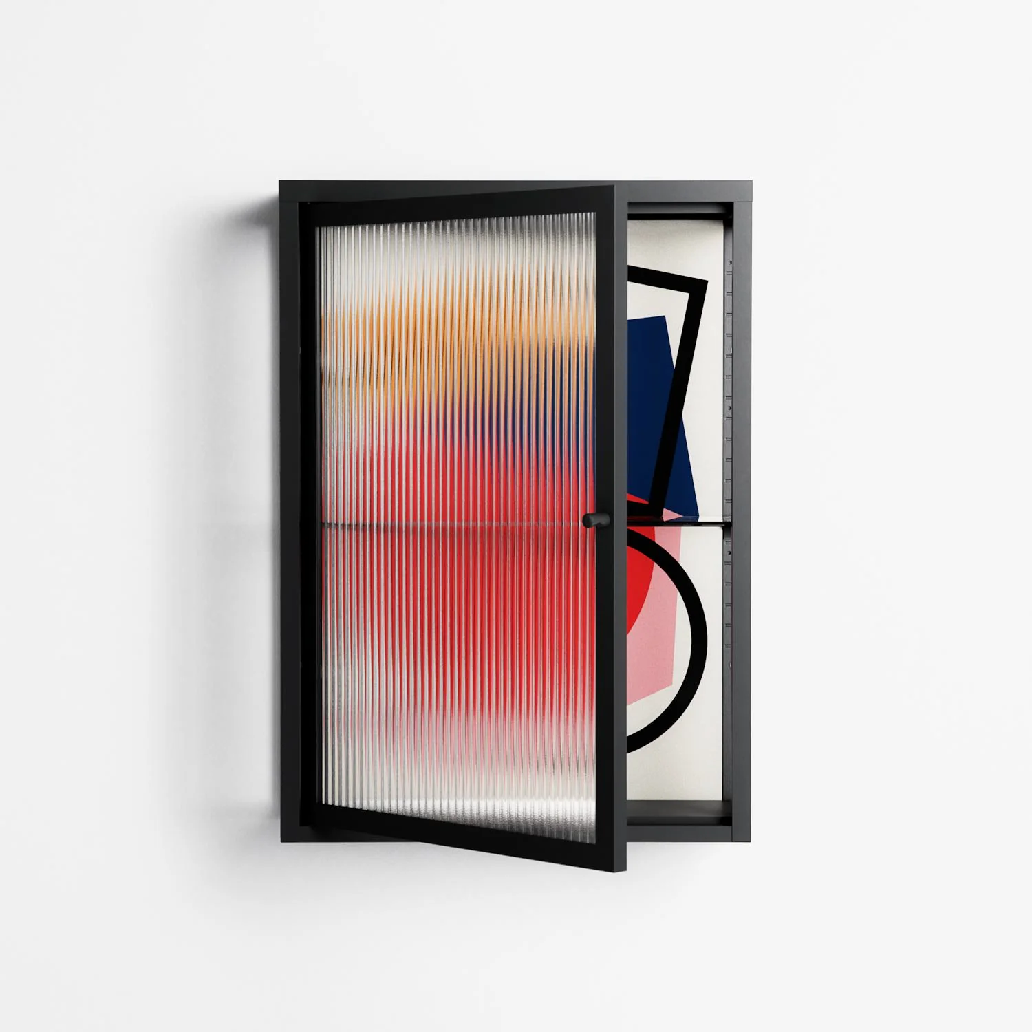 Fuerte - Wall Cabinet - Vratislav Pecka - Antracite - Reeded glass - Image 2