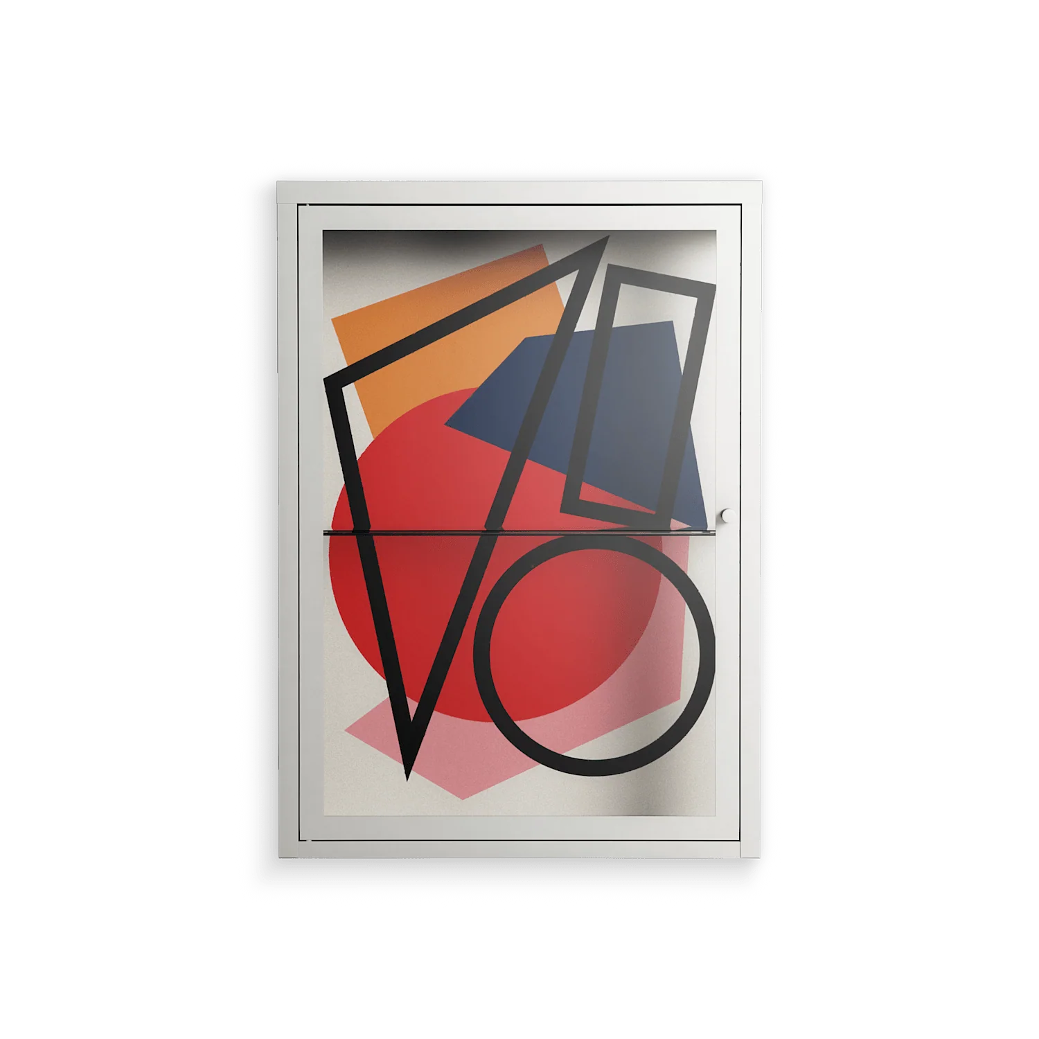 Fuerte - Wall Cabinet - Vratislav Pecka - Chalk - Clear glass