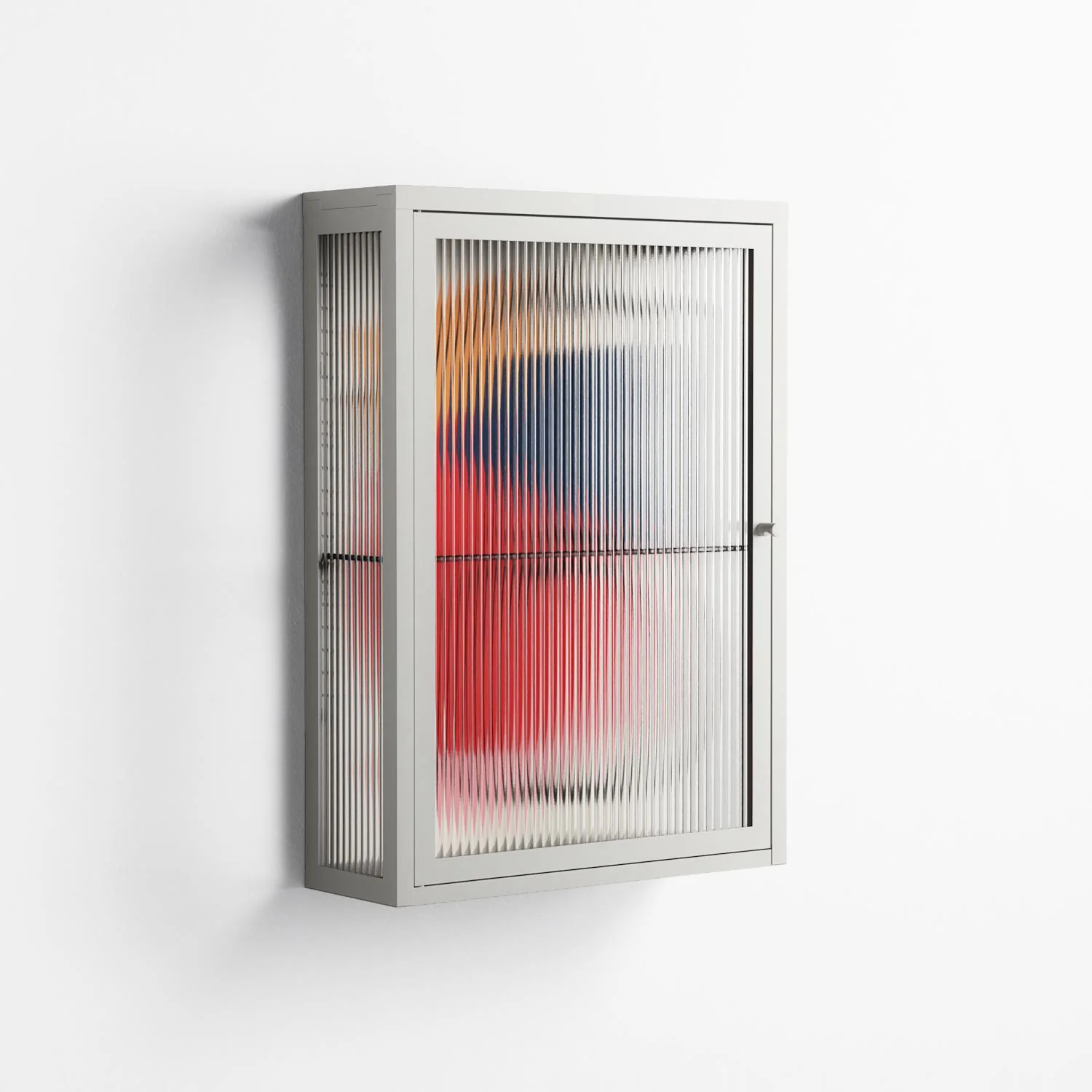 Fuerte - Wall Cabinet - Vratislav Pecka - Chalk - Reeded glass - Image 4