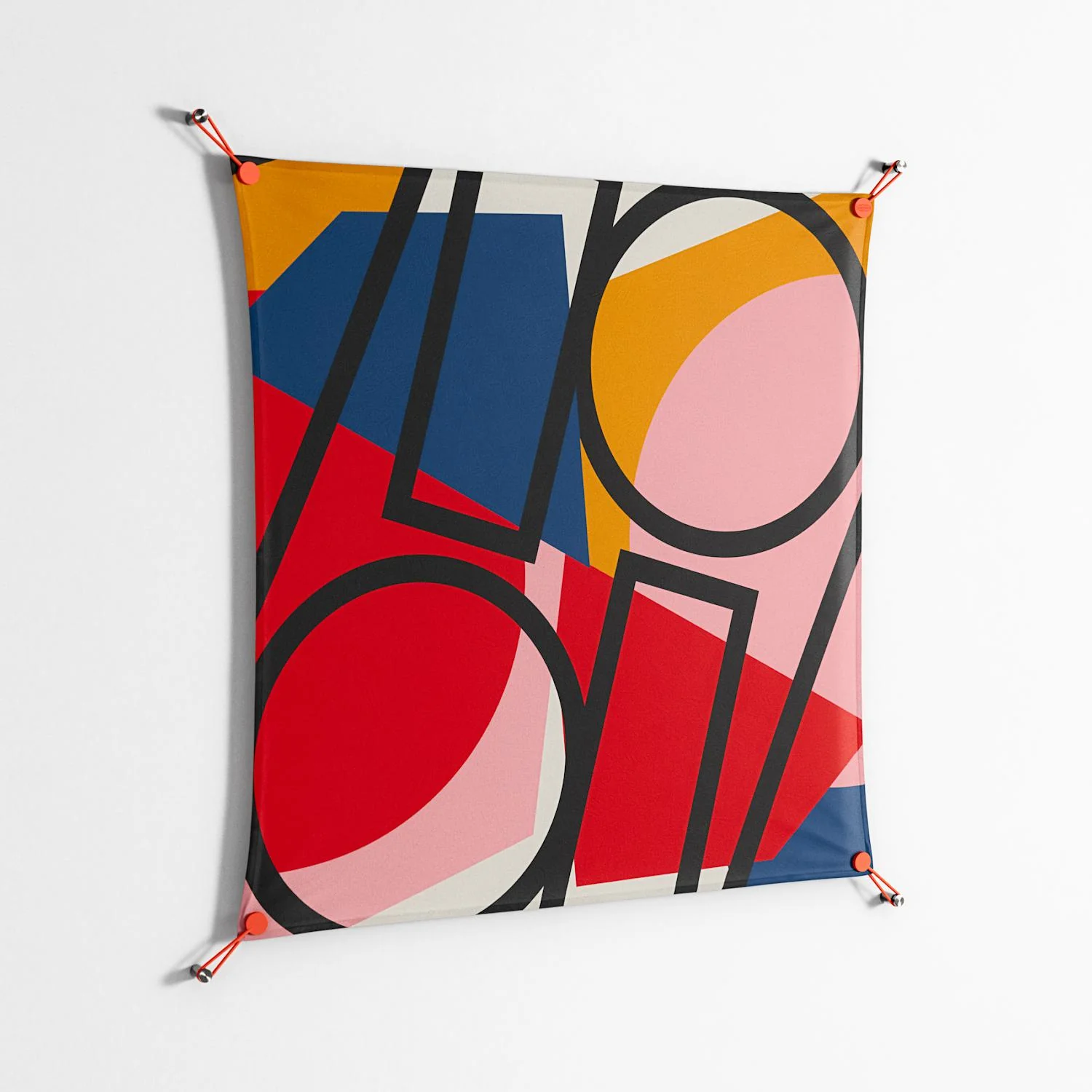 Fuerte Zoom - Work On Wall - Vratislav Pecka - Orange - 90 x 90 cm - Image 2