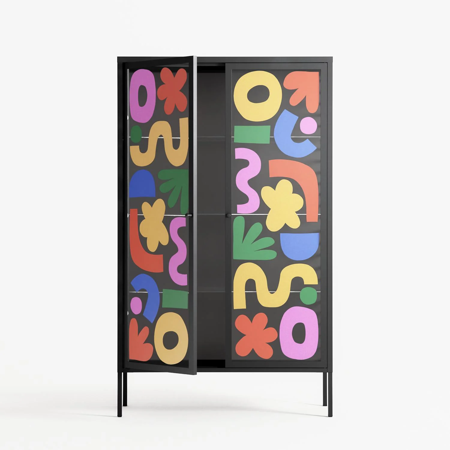 Fun Shapes - Cabinet - Sandra Hutter - Antracite - Overlay Glass - Image 3