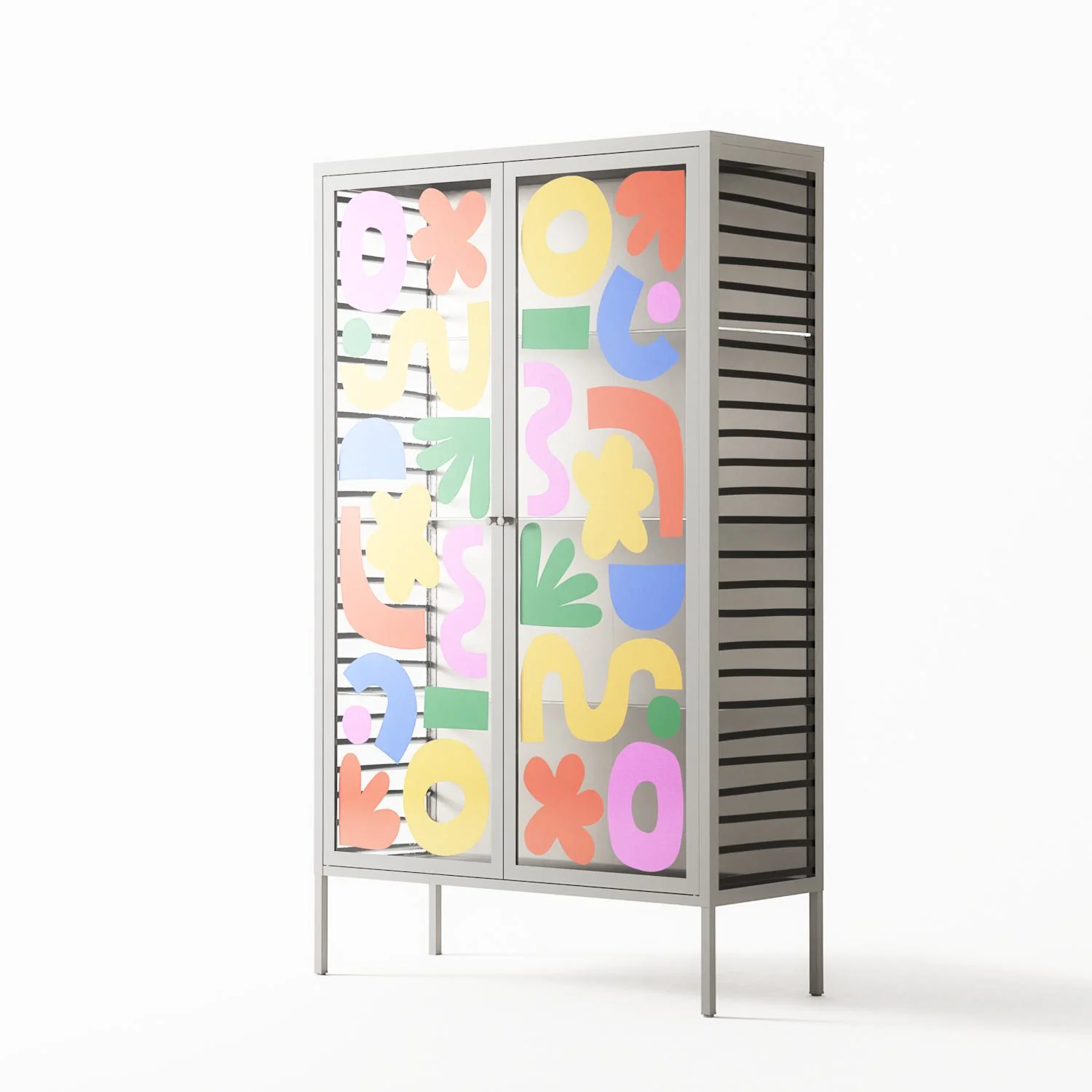 Fun Shapes - Cabinet - Sandra Hutter - Chalk - Overlay Glass - Image 2