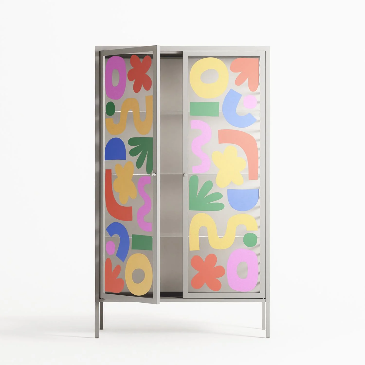Fun Shapes - Cabinet - Sandra Hutter - Chalk - Overlay Glass - Image 3
