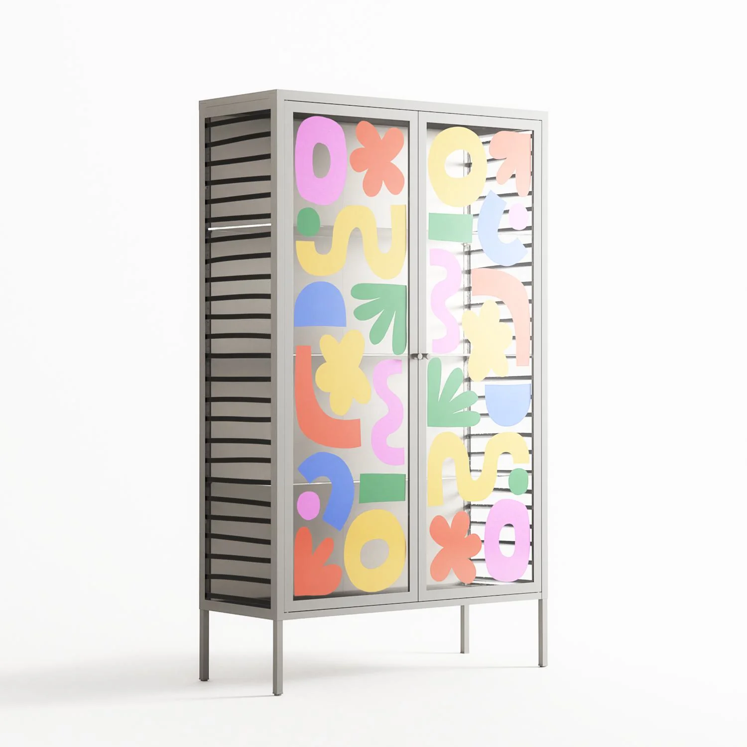 Fun Shapes - Cabinet - Sandra Hutter - Chalk - Overlay Glass - Image 4