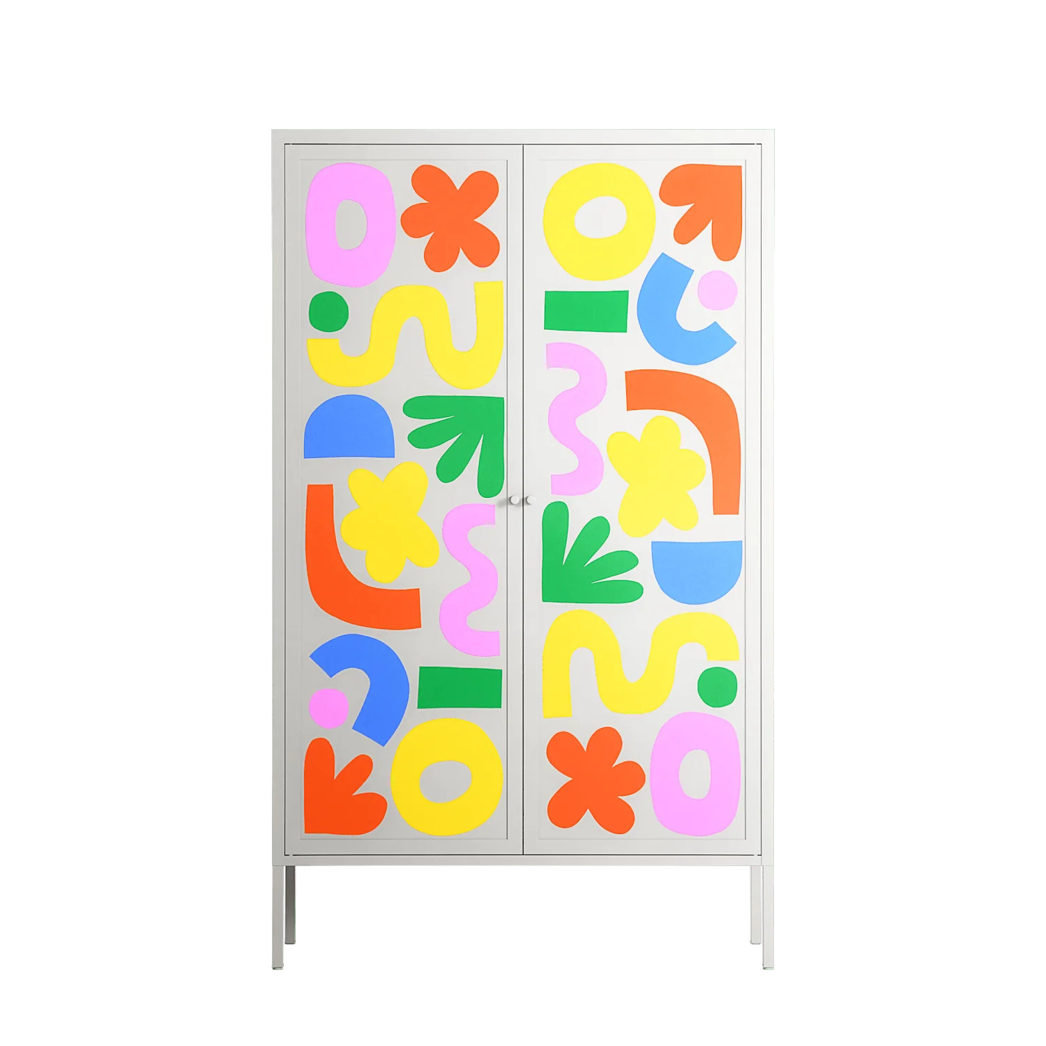 Fun Shapes - Cabinet - Sandra Hutter - Chalk - Overlay Metal