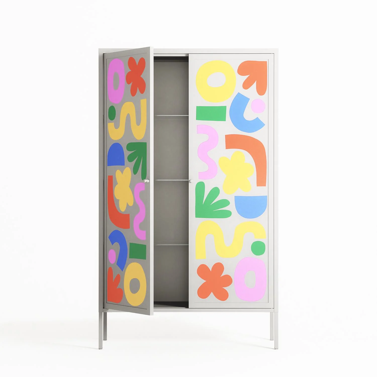 Fun Shapes - Cabinet - Sandra Hutter - Chalk - Overlay Metal - Image 3
