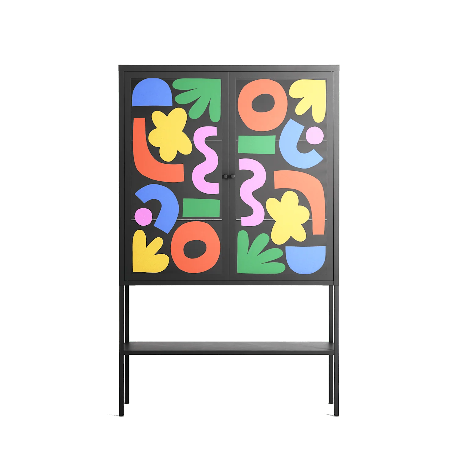 Fun Shapes - Loft Cabinet - Sandra Hutter - Antracite - Overlay Glass