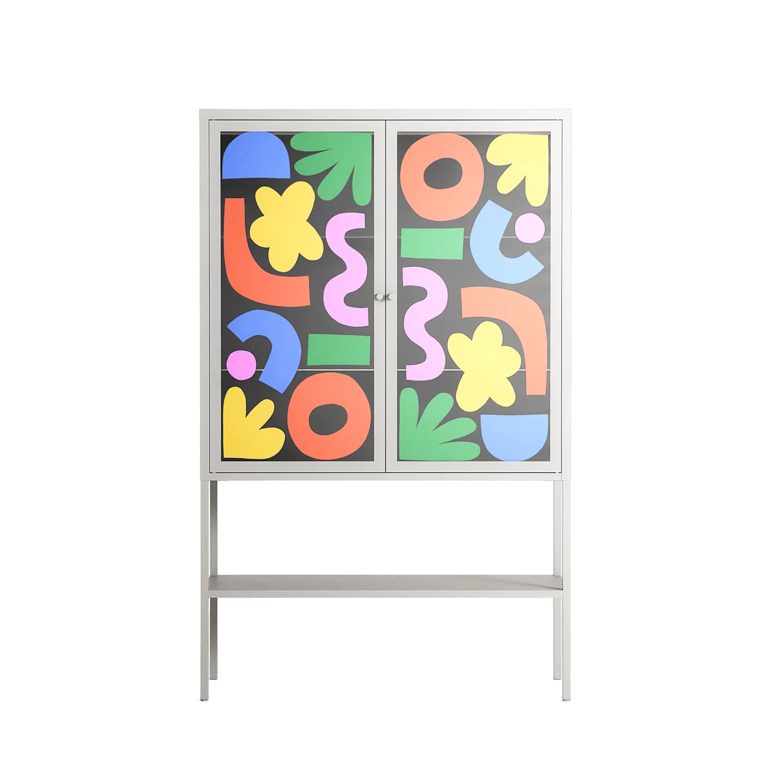 Fun Shapes - Loft Cabinet - Sandra Hutter - Chalk - Overlay Glass