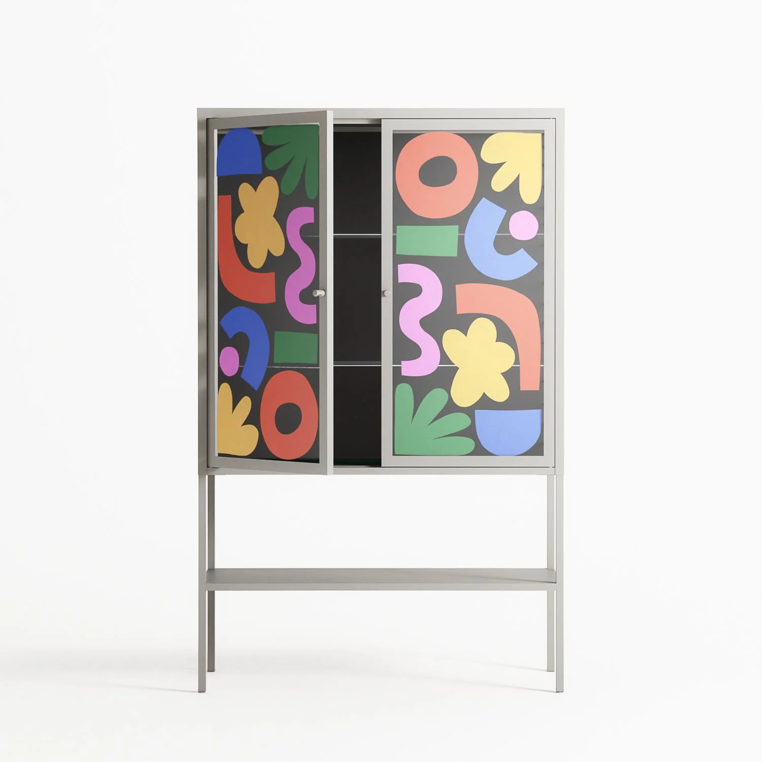 Fun Shapes - Loft Cabinet - Sandra Hutter - Chalk - Overlay Glass - Image 3