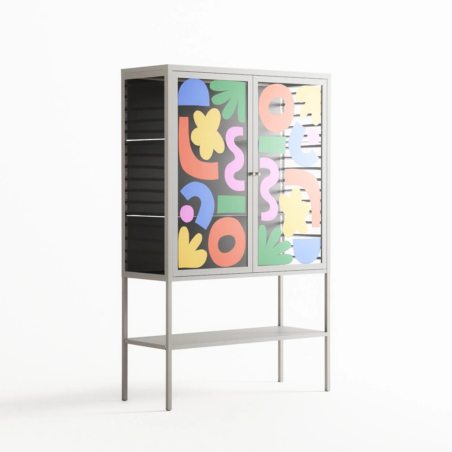 Fun Shapes - Loft Cabinet - Sandra Hutter - Chalk - Overlay Glass - Image 4