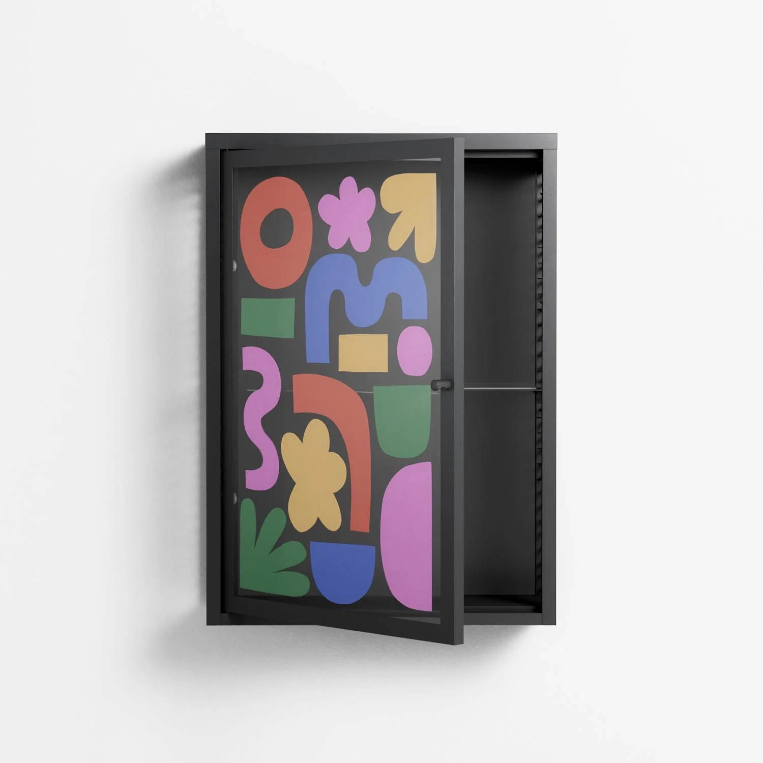 Fun Shapes - Wall Cabinet - Sandra Hutter - Antracite - Overlay Glass - Image 3