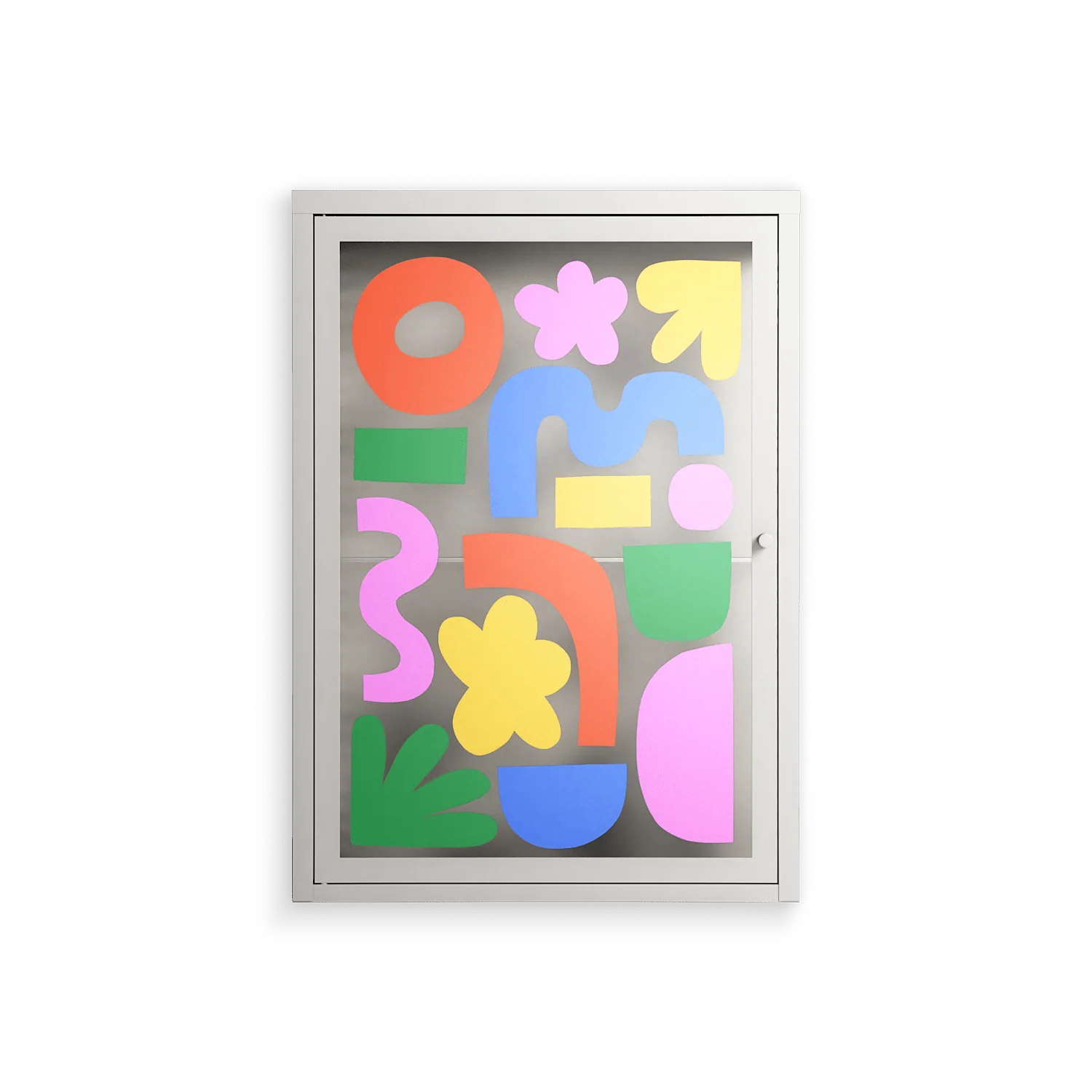 Fun Shapes - Wall Cabinet - Sandra Hutter - Chalk - Overlay Glass