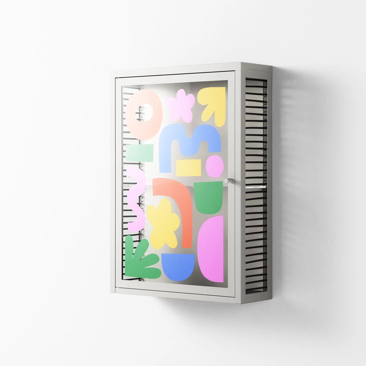 Fun Shapes - Wall Cabinet - Sandra Hutter - Chalk - Overlay Glass - Image 2