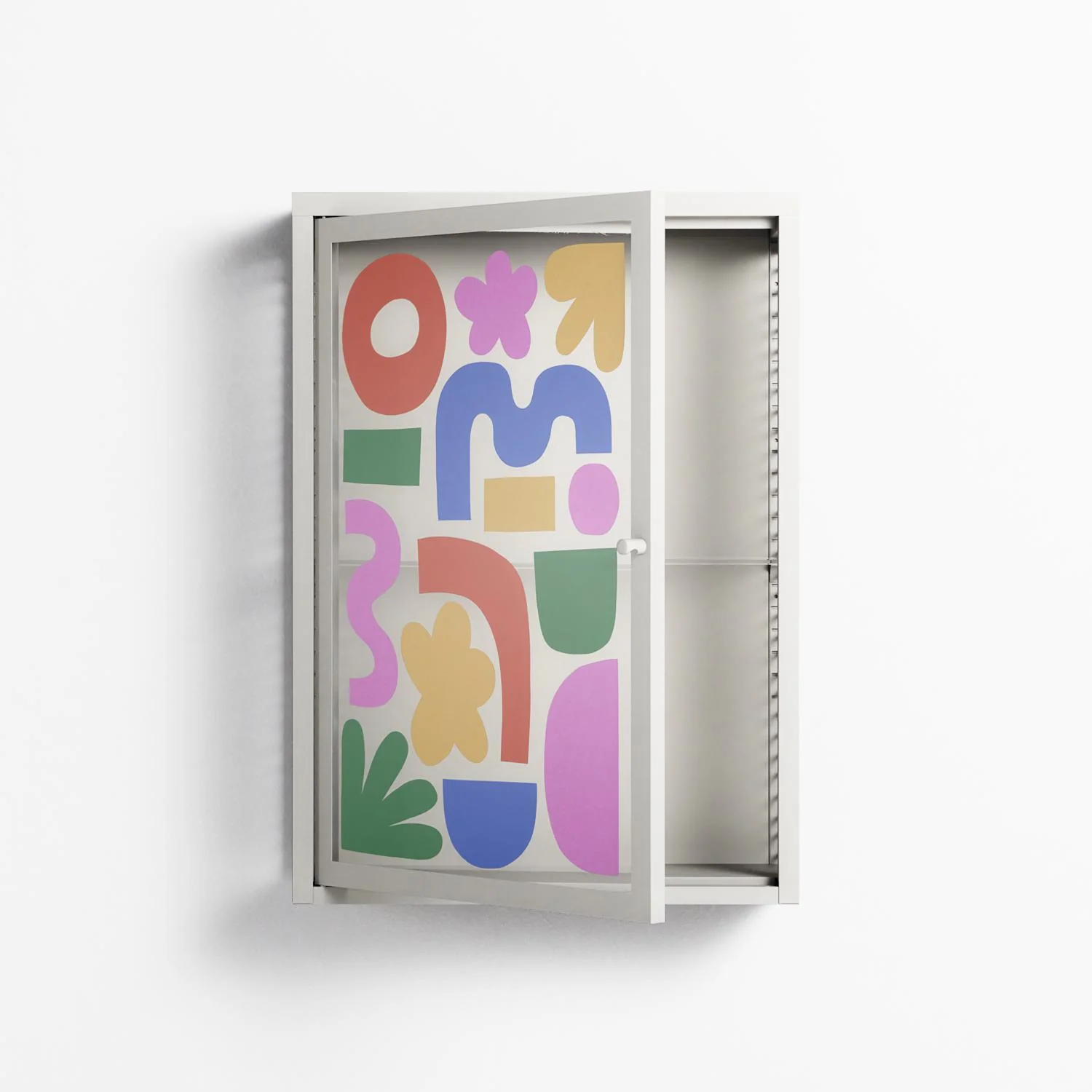 Fun Shapes - Wall Cabinet - Sandra Hutter - Chalk - Overlay Glass - Image 3