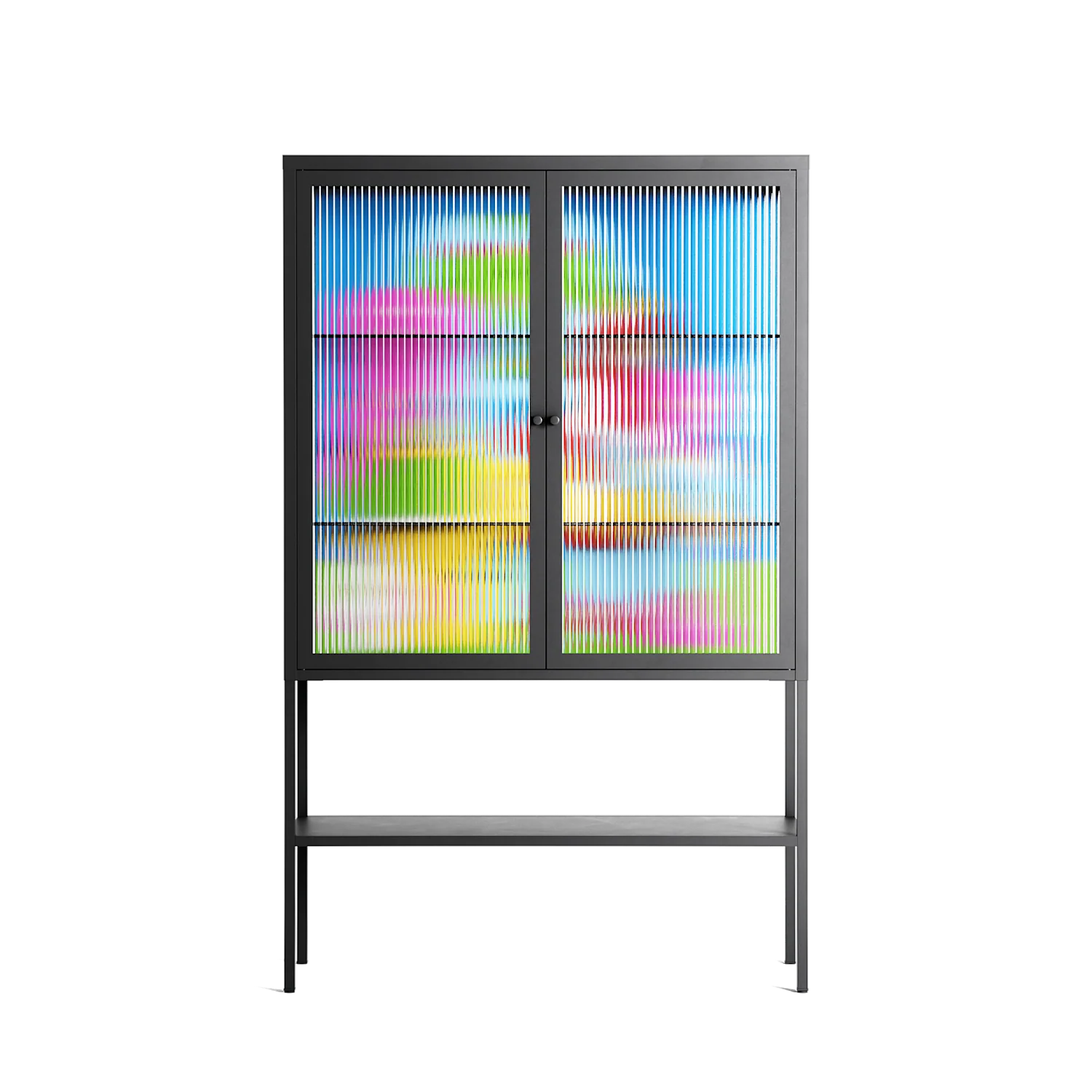 Funny Friends - Loft Cabinet - Cezar Berje - Antracite - Reeded glass