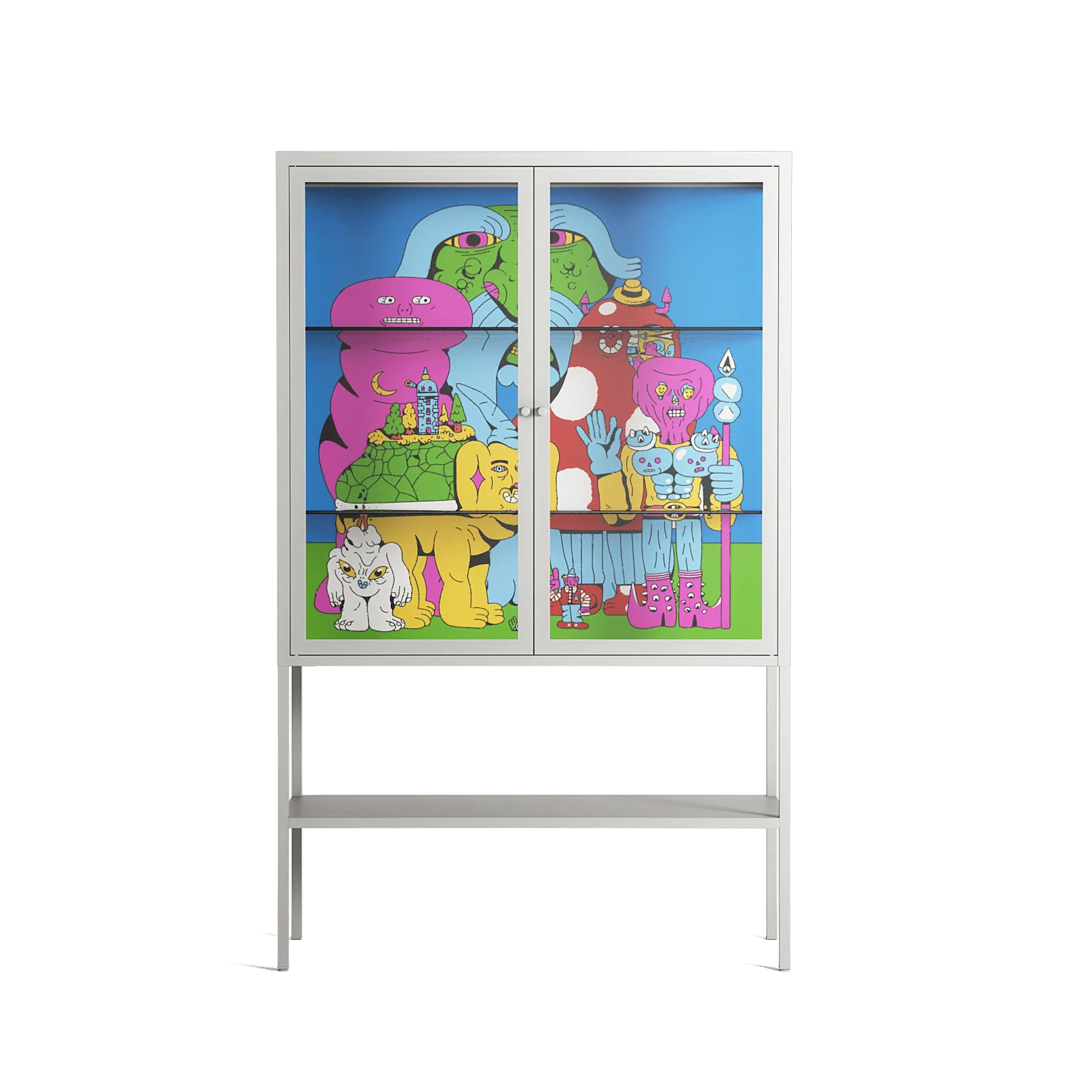 Funny Friends - Loft Cabinet - Cezar Berje - Chalk - Clear glass