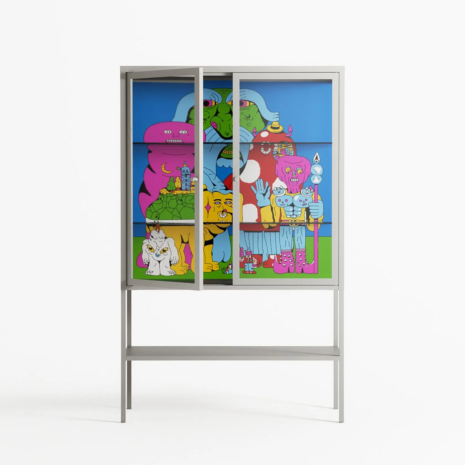 Funny Friends - Loft Cabinet - Cezar Berje - Chalk - Clear glass - Image 2