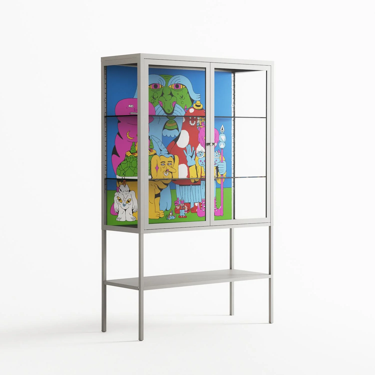 Funny Friends - Loft Cabinet - Cezar Berje - Chalk - Clear glass - Image 4