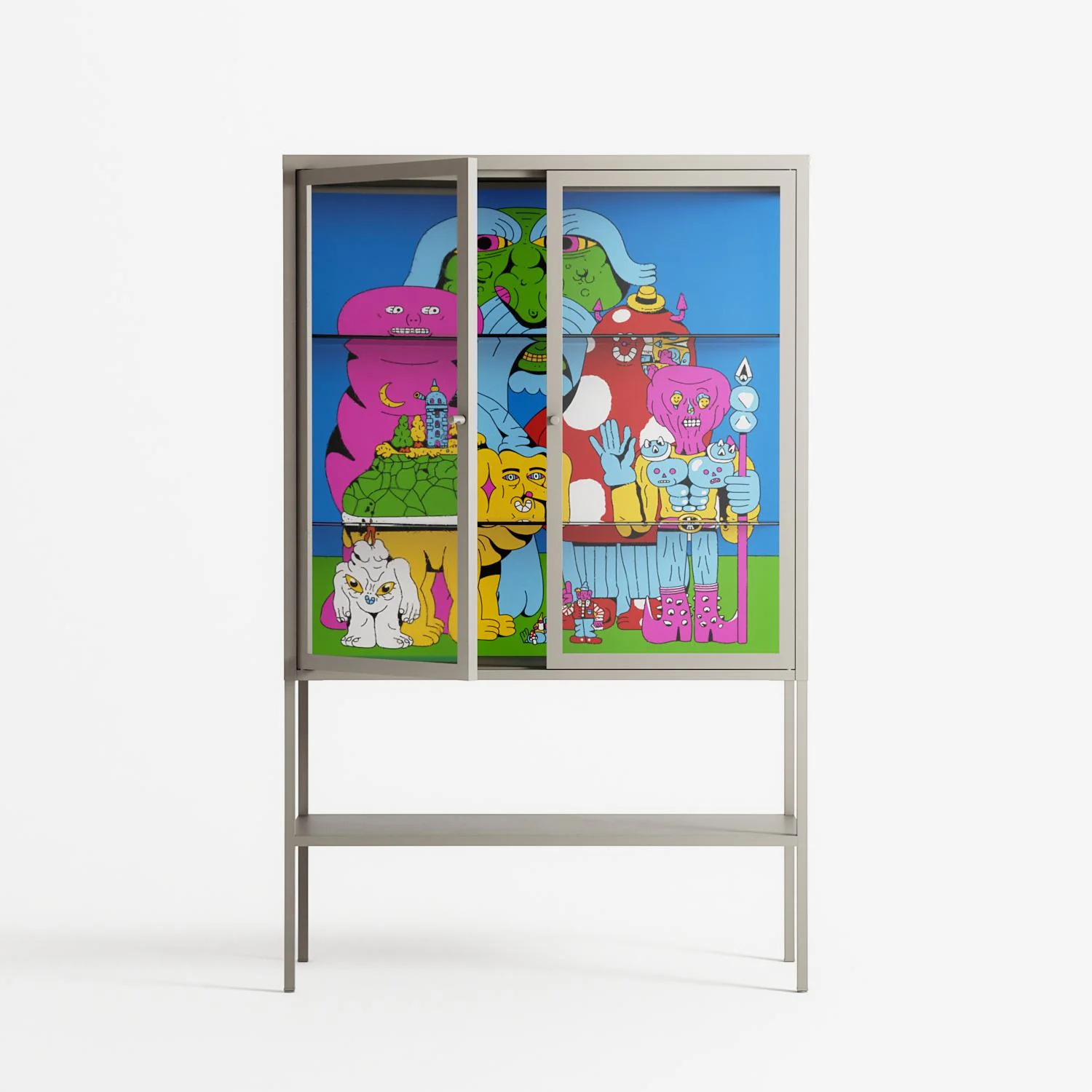Funny Friends - Loft Cabinet - Cezar Berje - Pebble - Clear glass - Image 2