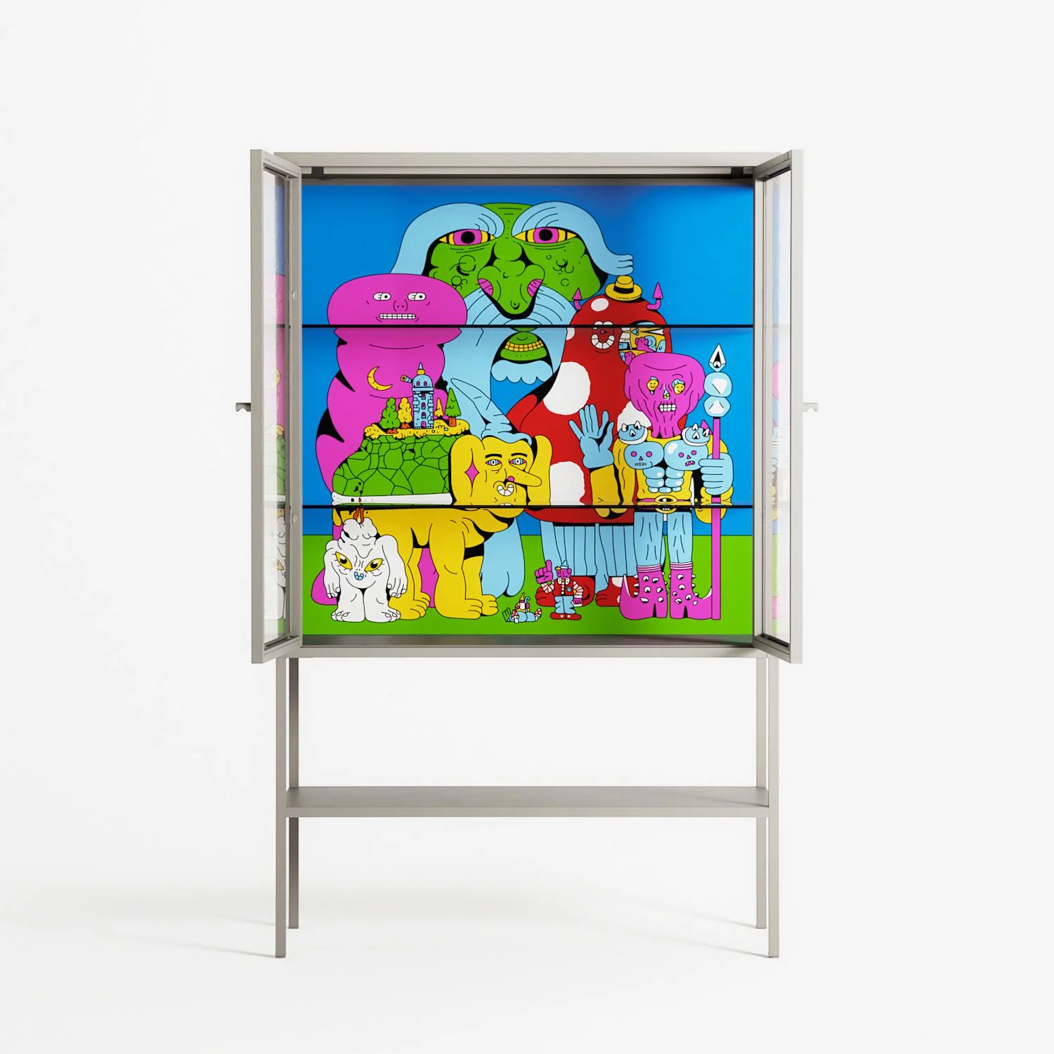 Funny Friends - Loft Cabinet - Cezar Berje - Pebble - Clear glass - Image 3