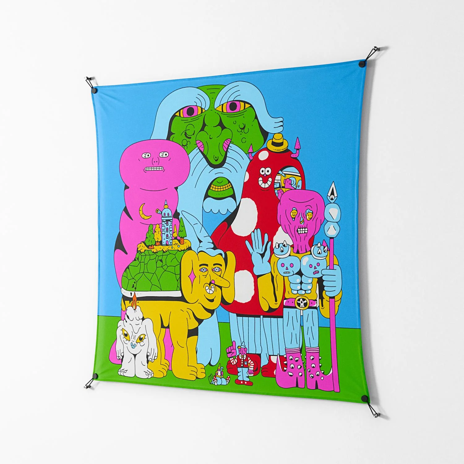 Funny Friends - Work On Wall - Cezar Berje - Black - 140 x 140 cm - Image 2