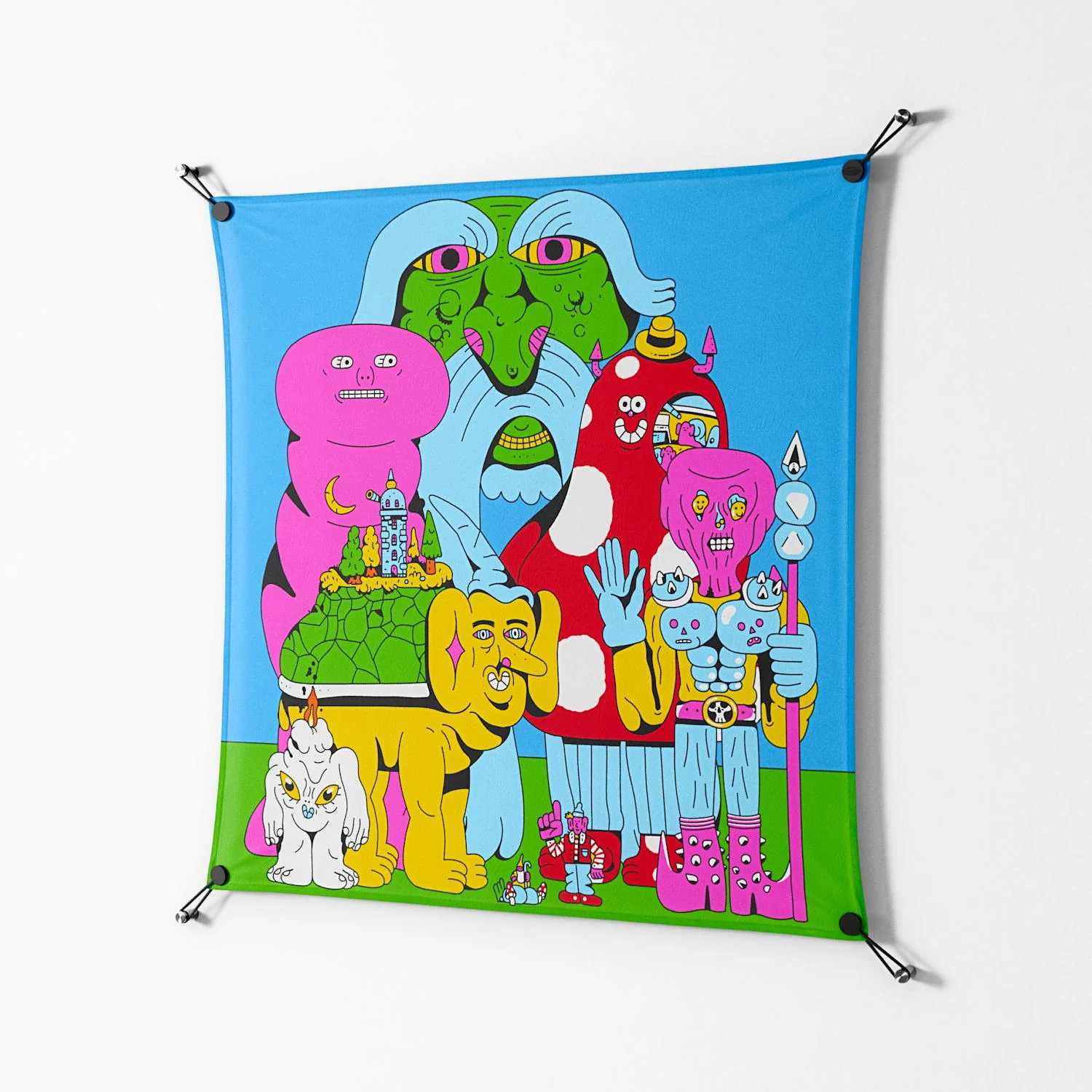 Funny Friends - Work On Wall - Cezar Berje - Black - 90 x 90 cm - Image 2