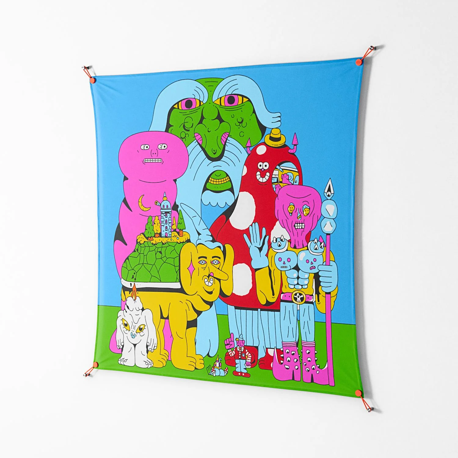Funny Friends - Work On Wall - Cezar Berje - Orange - 140 x 140 cm - Image 2