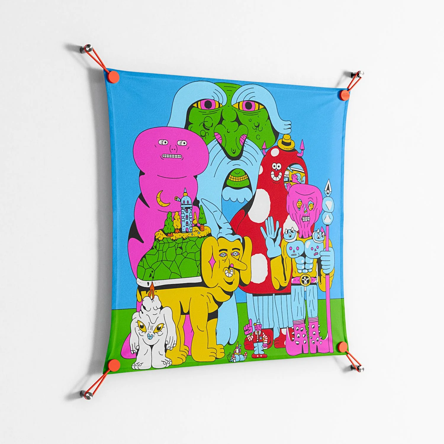 Funny Friends - Work On Wall - Cezar Berje - Orange - 70 x 70 cm - Image 2